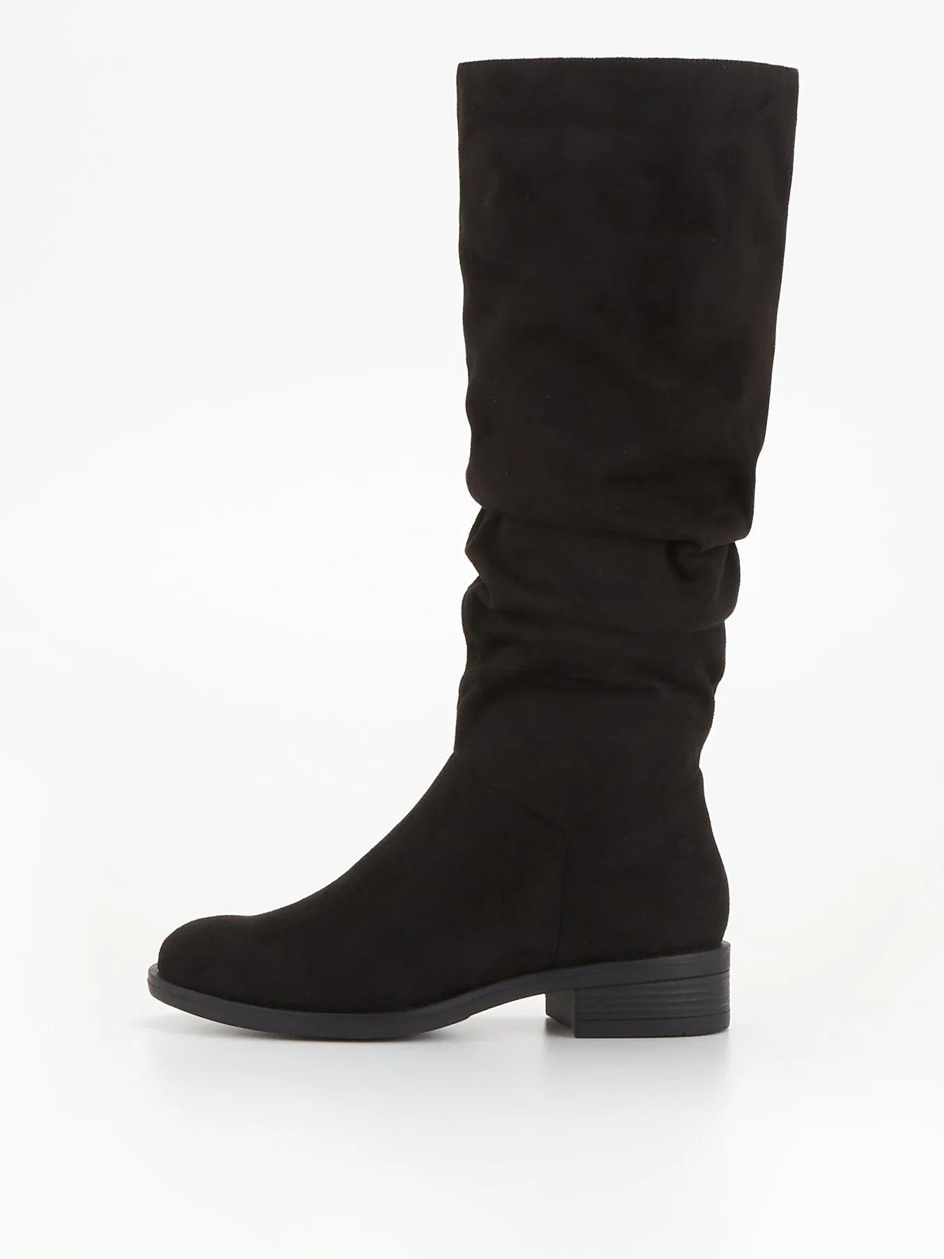 Everyday Comfort Slouch Knee Boot with Wider Fitting Calf - Black