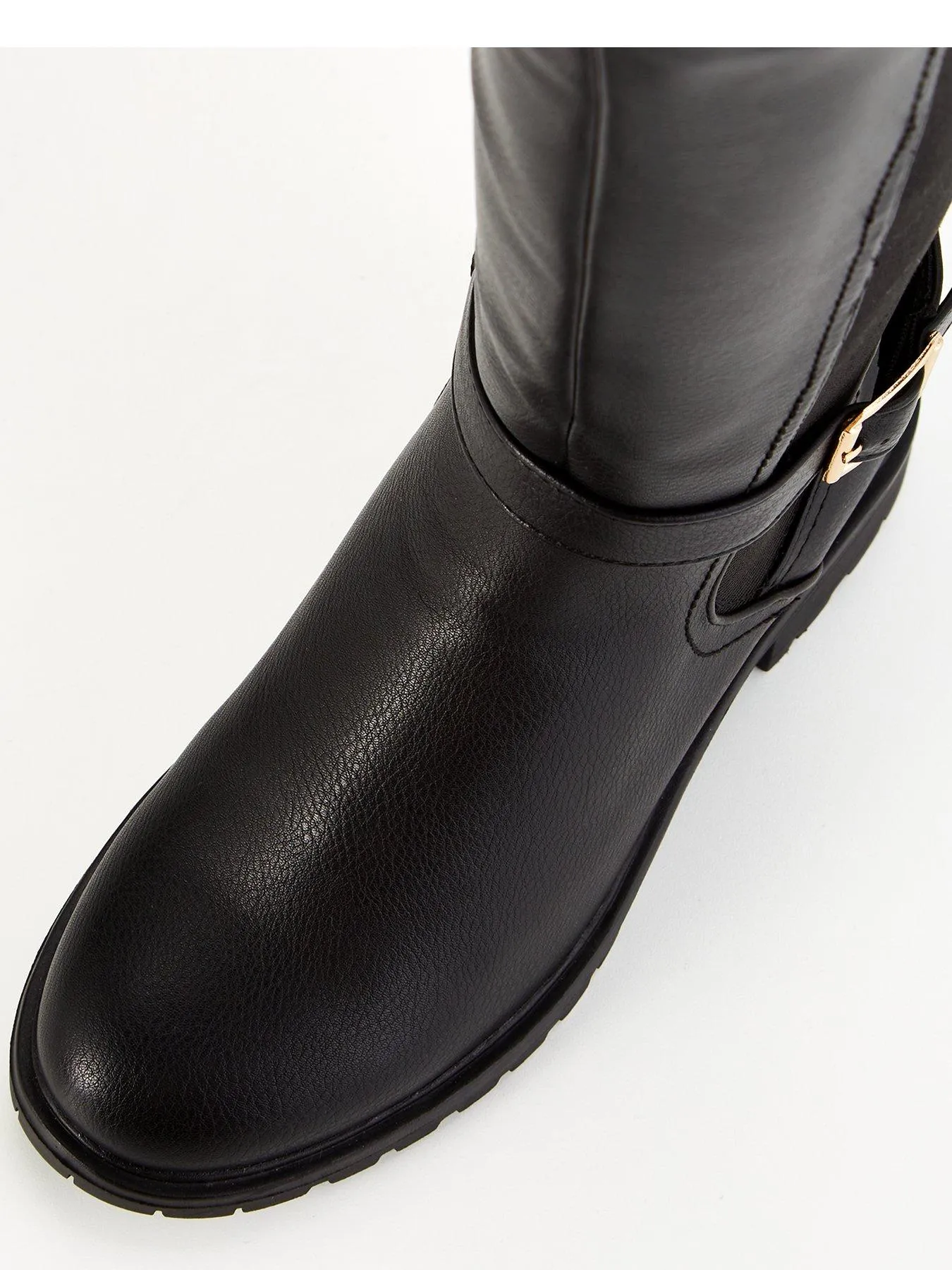 Everyday Wide Fit Buckle Knee Boot With Wider Fitting Calf