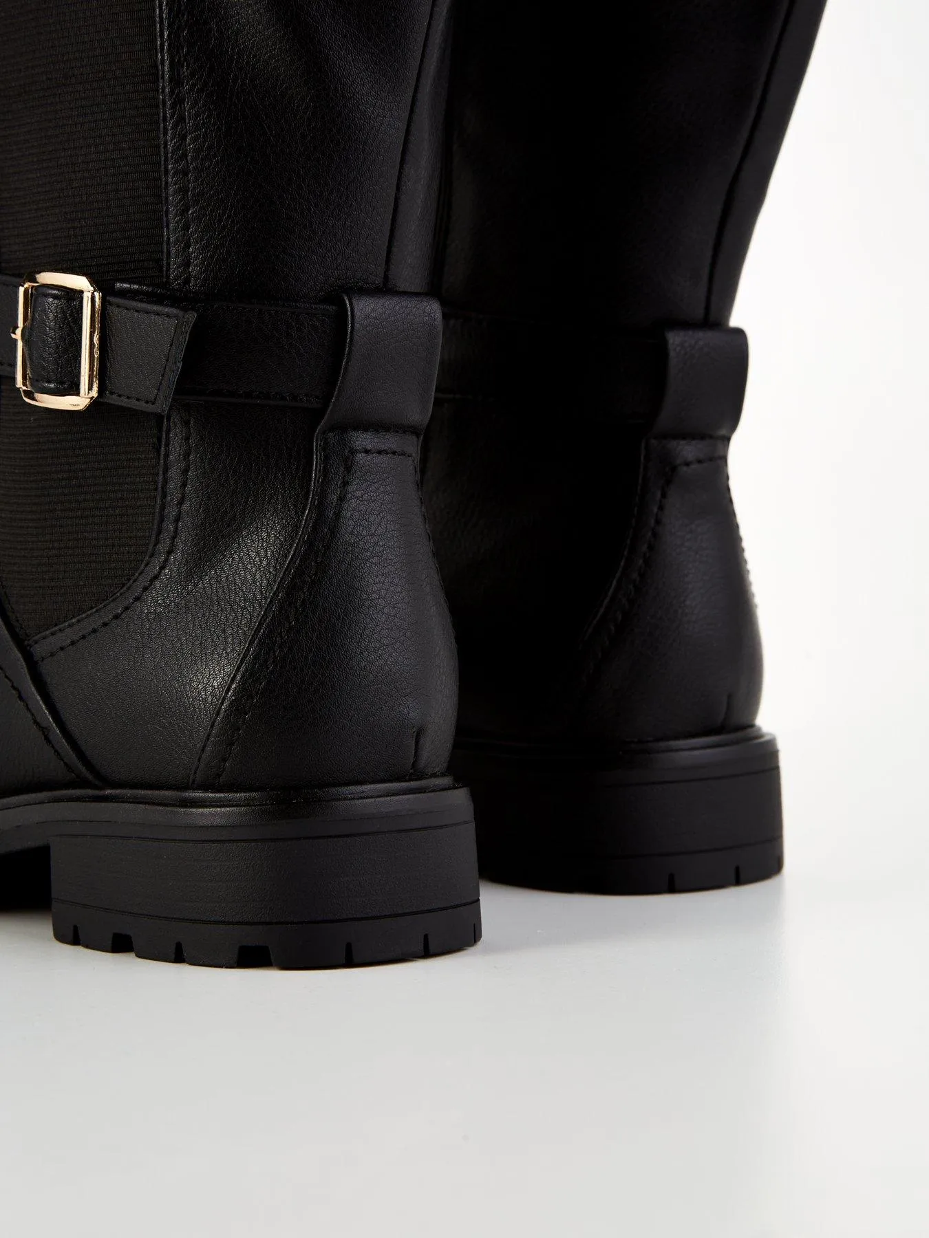 Everyday Wide Fit Buckle Knee Boot With Wider Fitting Calf