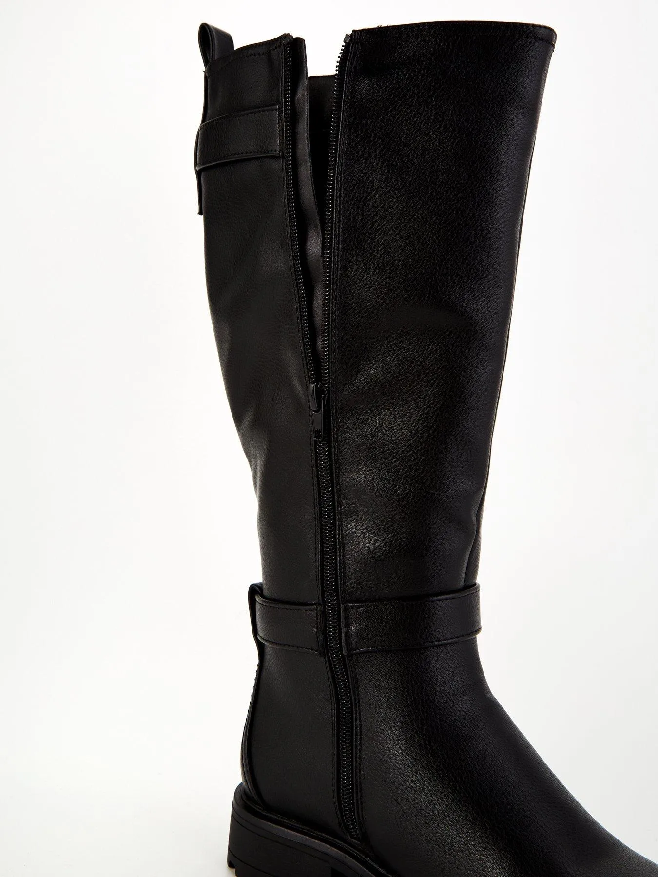 Everyday Wide Fit Buckle Knee Boot With Wider Fitting Calf