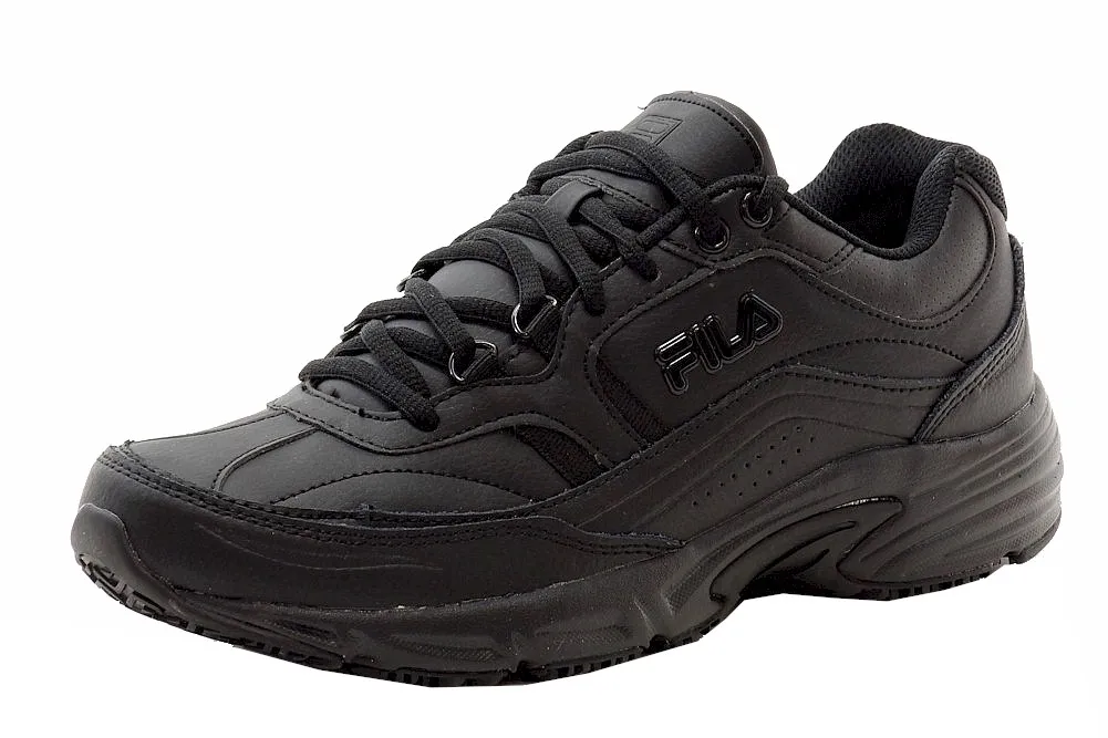 Fila Men's Memory Workshift Sneakers Slip Resistant Trainers Black Sz: 8.5