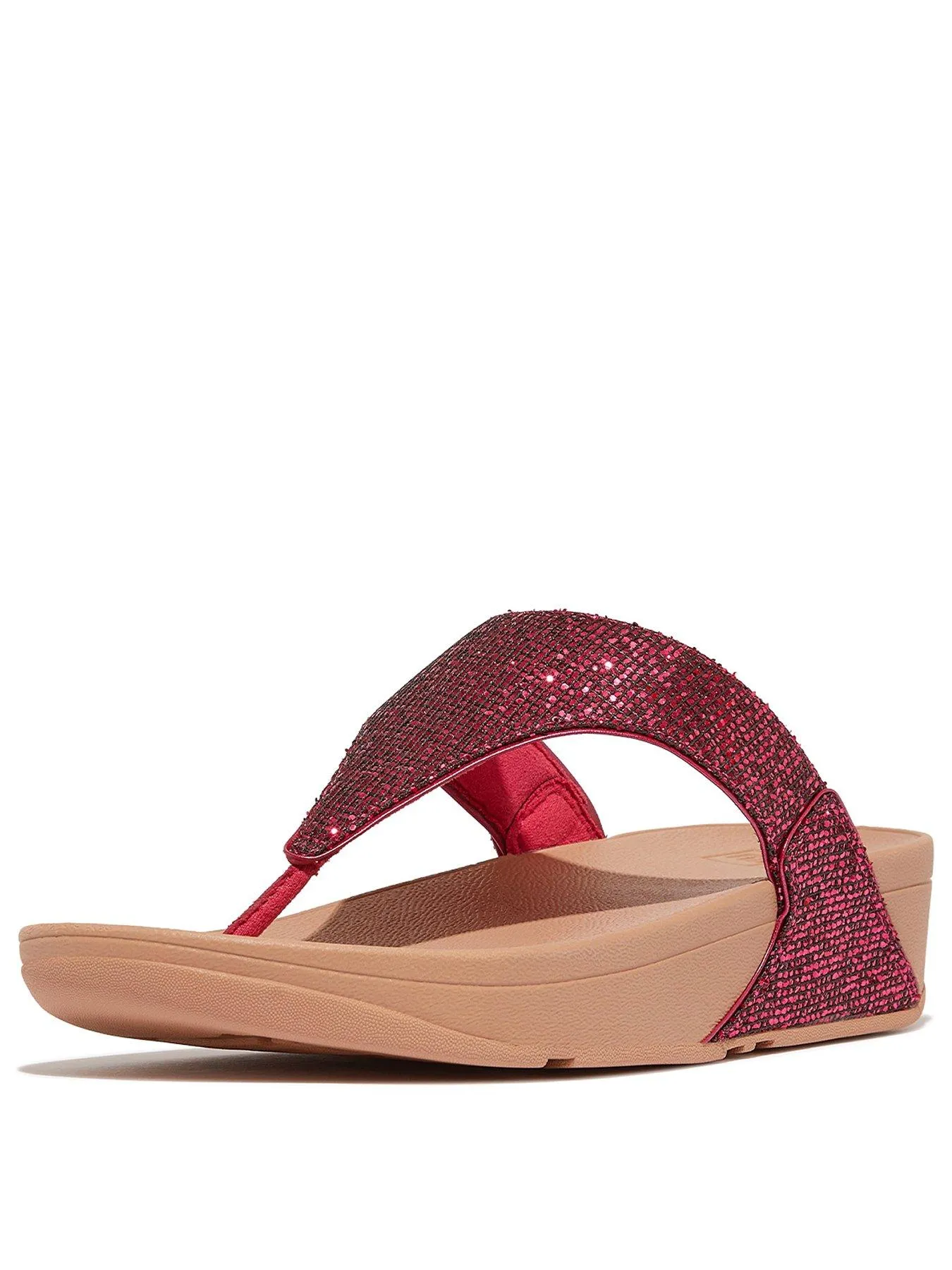 FitFlop Lulu Glitterball Toe-post Sandals - Metallic Wild Raspberry