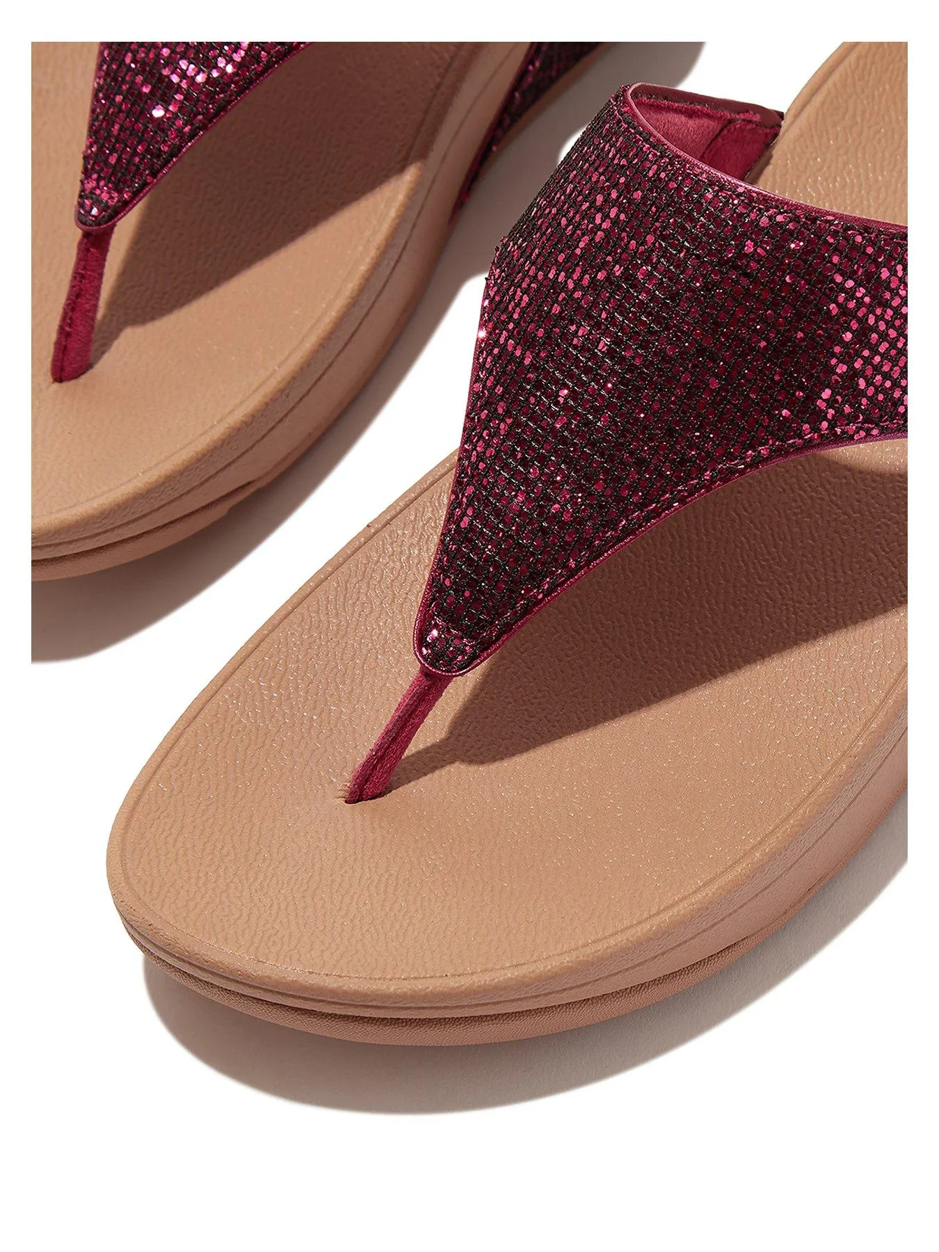 FitFlop Lulu Glitterball Toe-post Sandals - Metallic Wild Raspberry