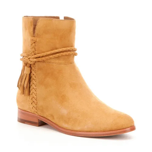 FRYE Women's Tina Whipstitch Tassle Boot Camel Suede