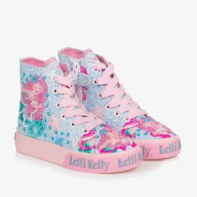 Girls Blue Mermaid High-Top Trainers