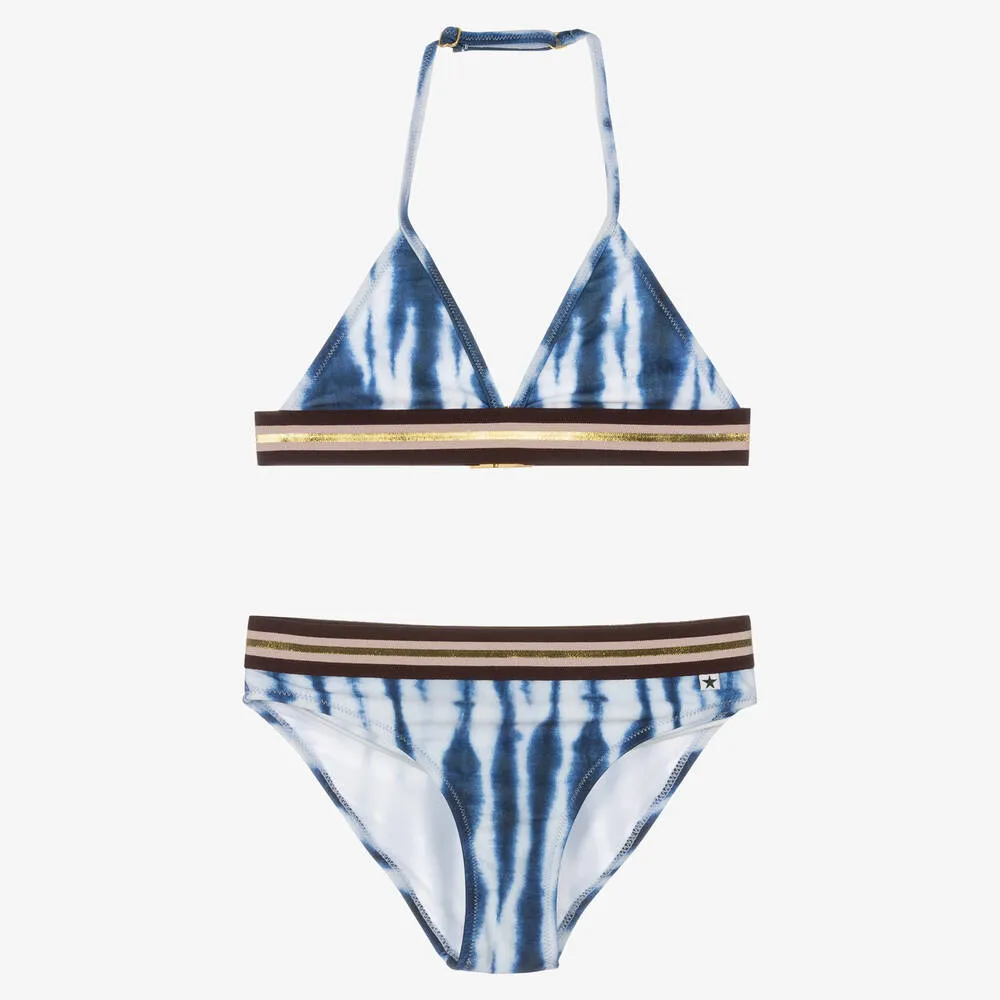 Girls Blue Tie Dye Bikini (UPF 50+)