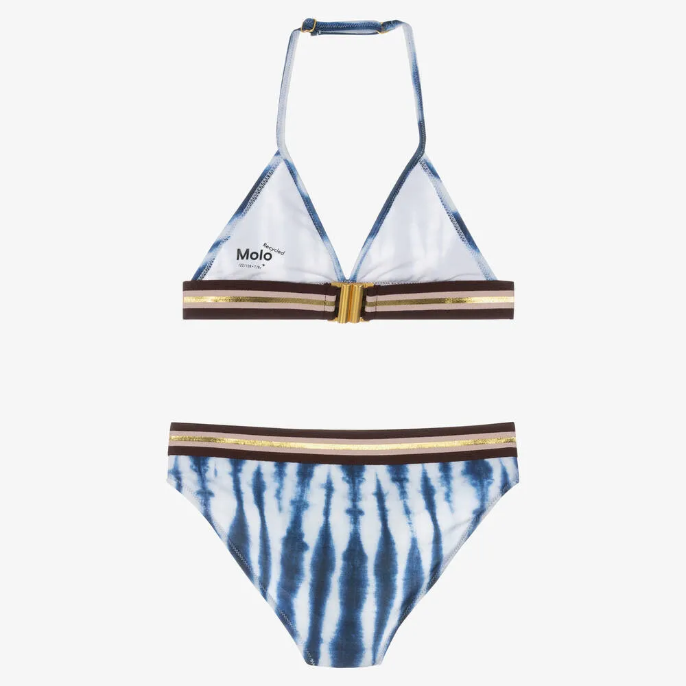 Girls Blue Tie Dye Bikini (UPF 50+)