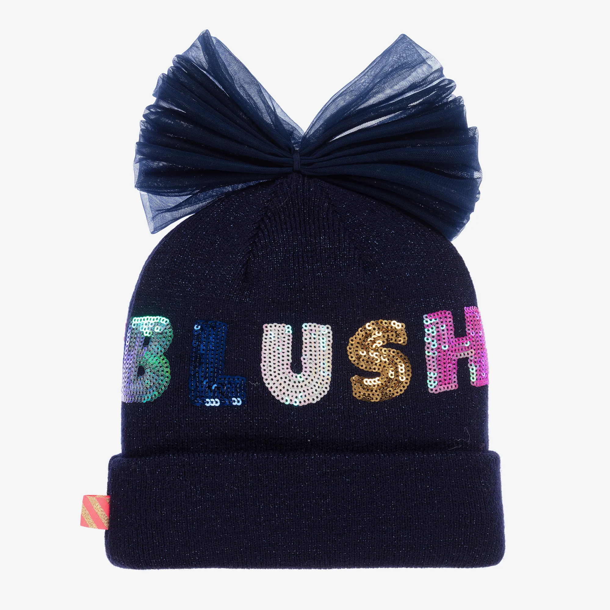 Girls Navy Blue Knitted Hat Set