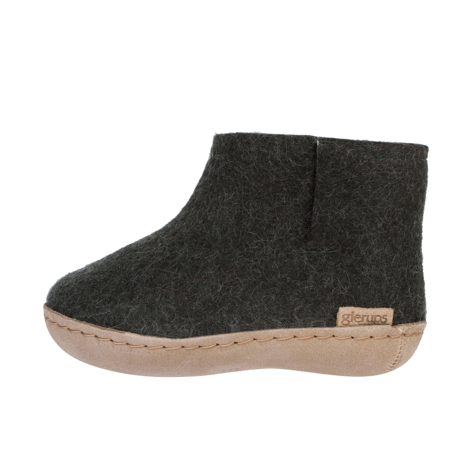 Glerups Childrens The Boot With Leather Sole Forest