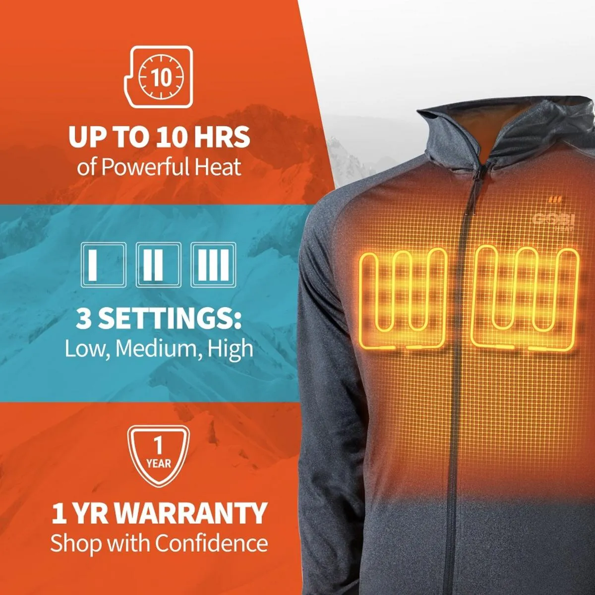 Gobi Heat Men's Apex Heated Tech Hoodie Jacket