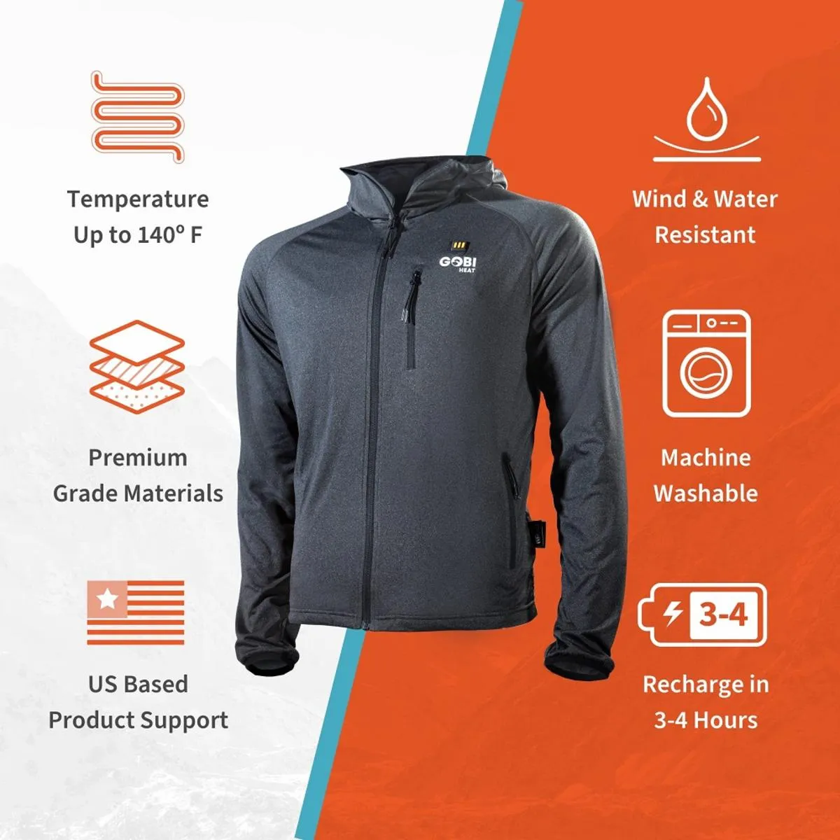 Gobi Heat Men's Apex Heated Tech Hoodie Jacket