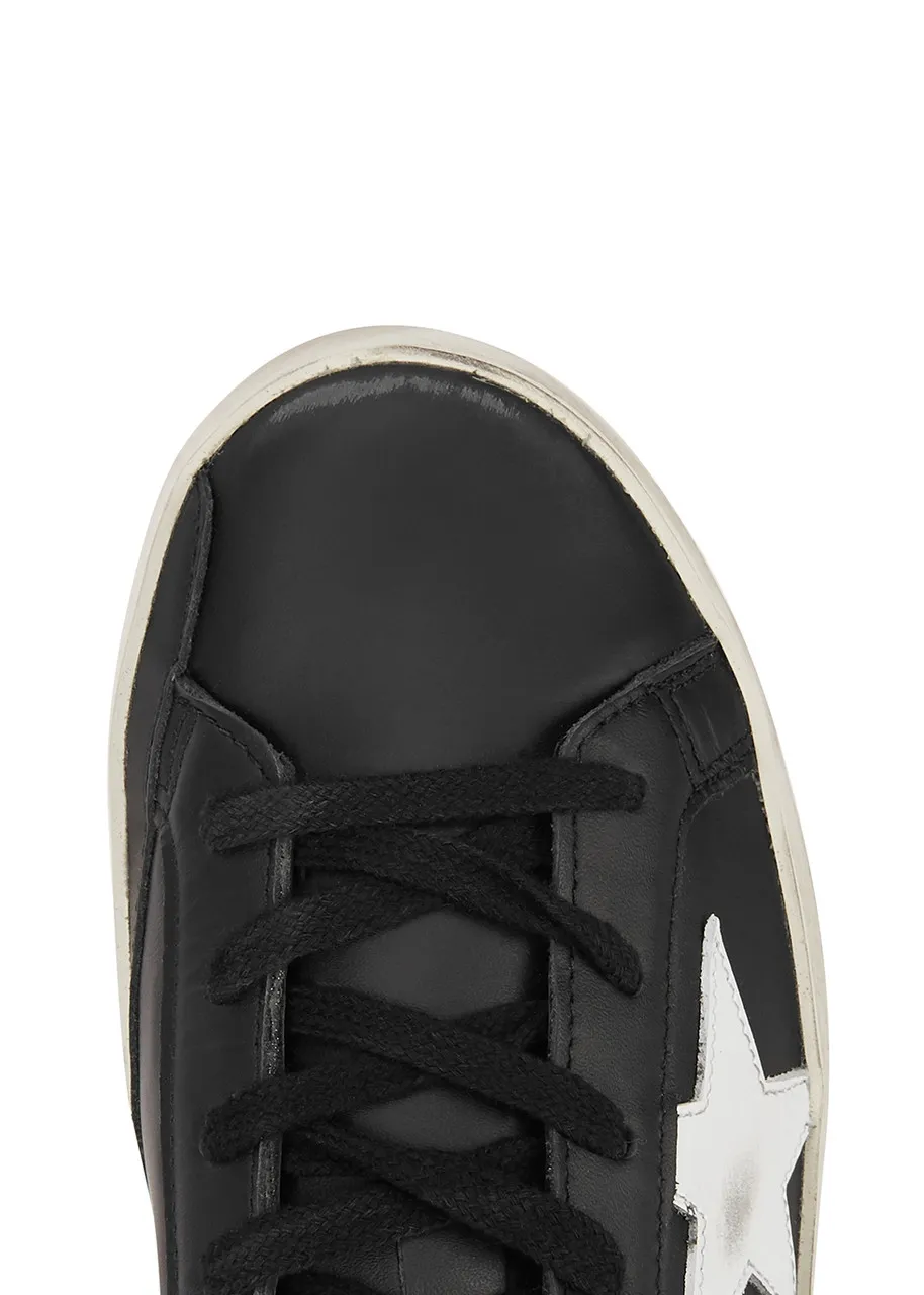 GOLDEN GOOSE Super-Star distressed leather sneakers -                         -                     -                