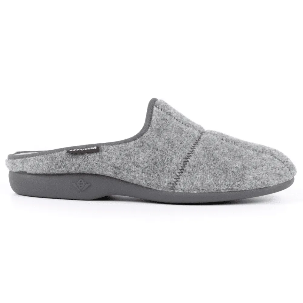 Goodyear Mens Fiasco Grey Mule Slipper