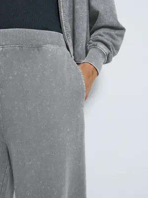 Grey Acid Wash Wide Leg Joggers | Women | George at ASDA