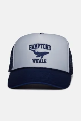 Hamptons Whale Trucker Hat White/Navy