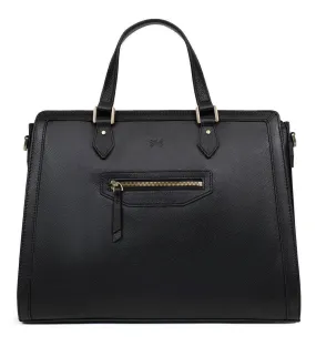 Handbag with 2 black cowhide leather handles 689674