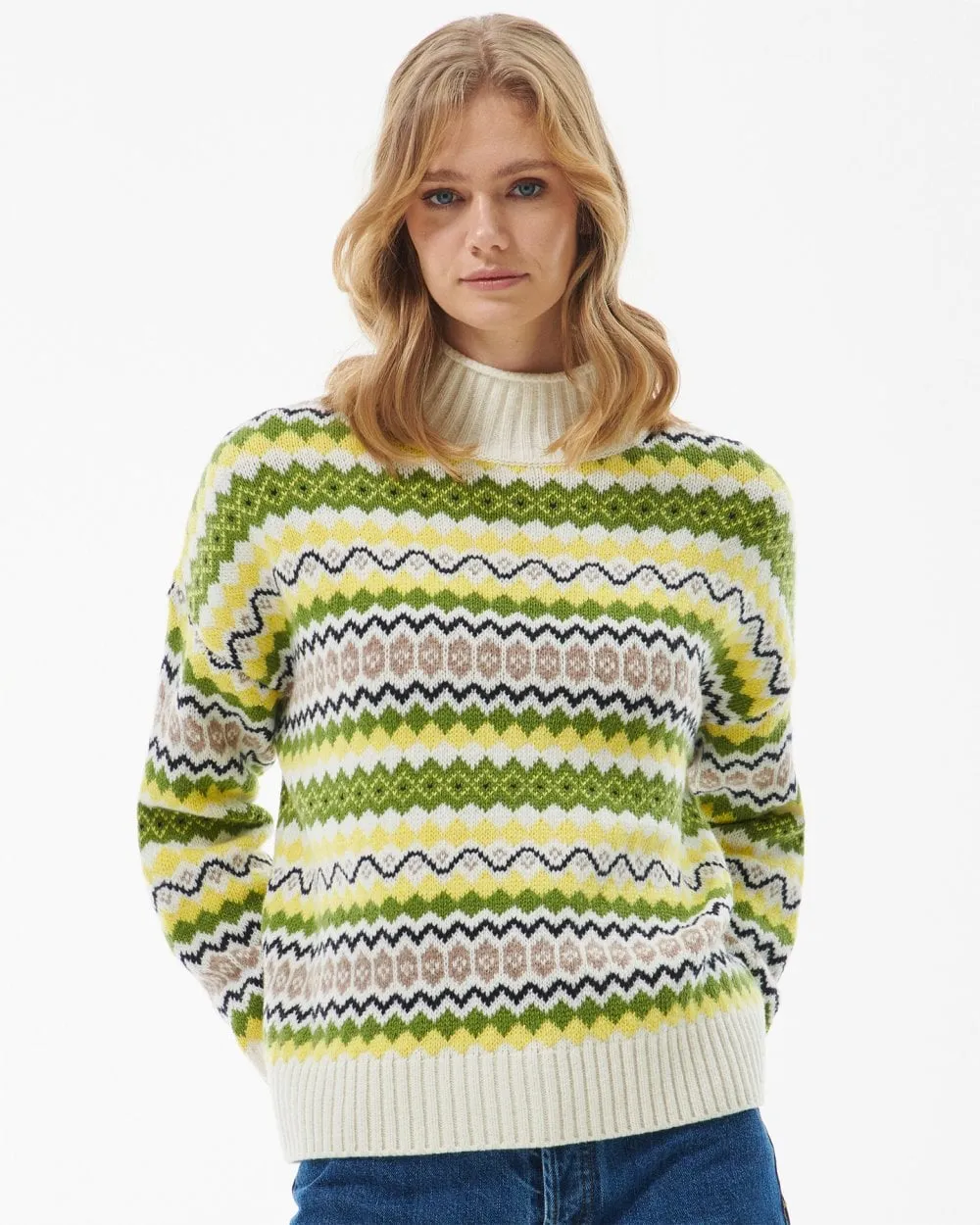 Holkham Womens Funnel Neck Fairisle Jumper