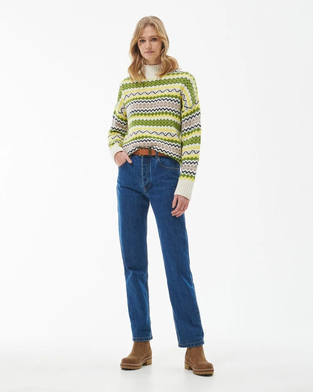 Holkham Womens Funnel Neck Fairisle Jumper