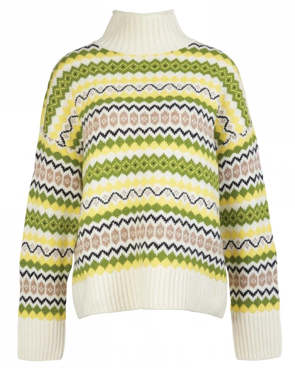 Holkham Womens Funnel Neck Fairisle Jumper