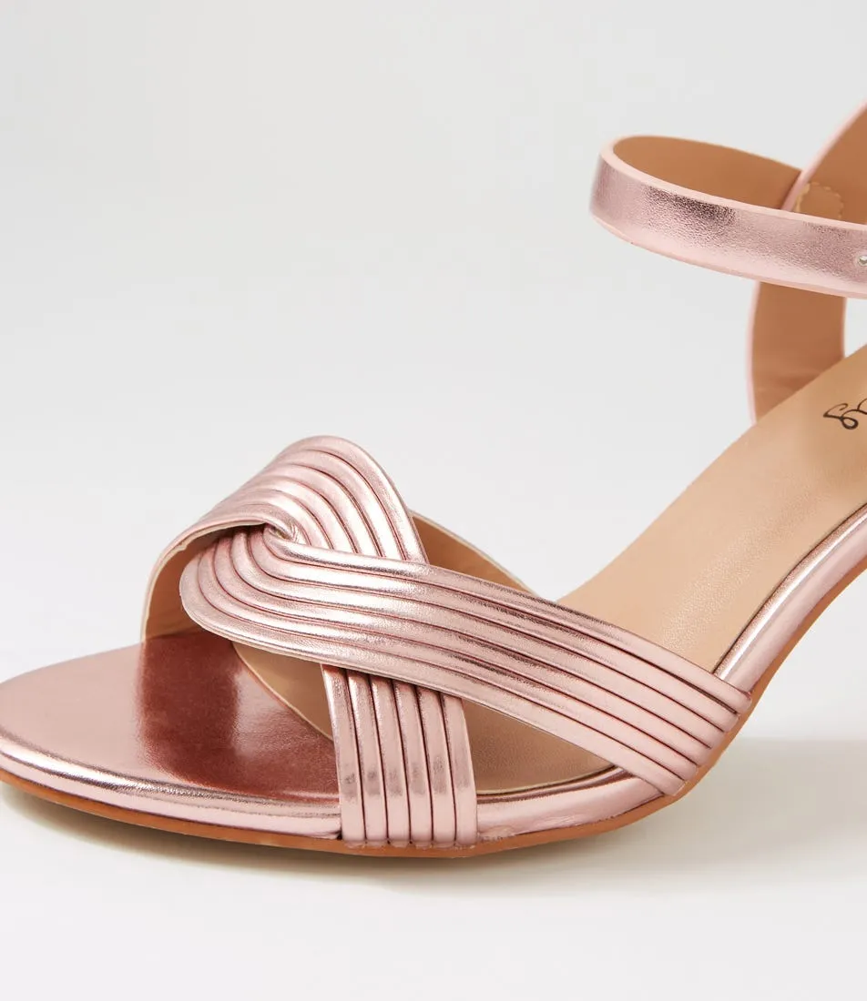 I LOVE BILLY Gilda Pale Pink Metallic Sandals