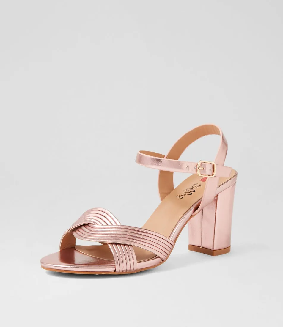 I LOVE BILLY Gilda Pale Pink Metallic Sandals