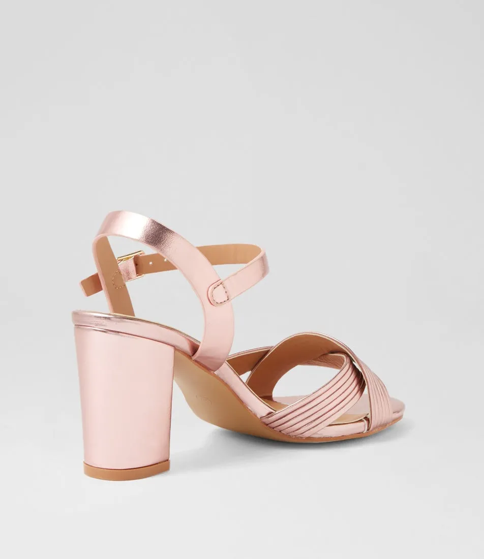 I LOVE BILLY Gilda Pale Pink Metallic Sandals