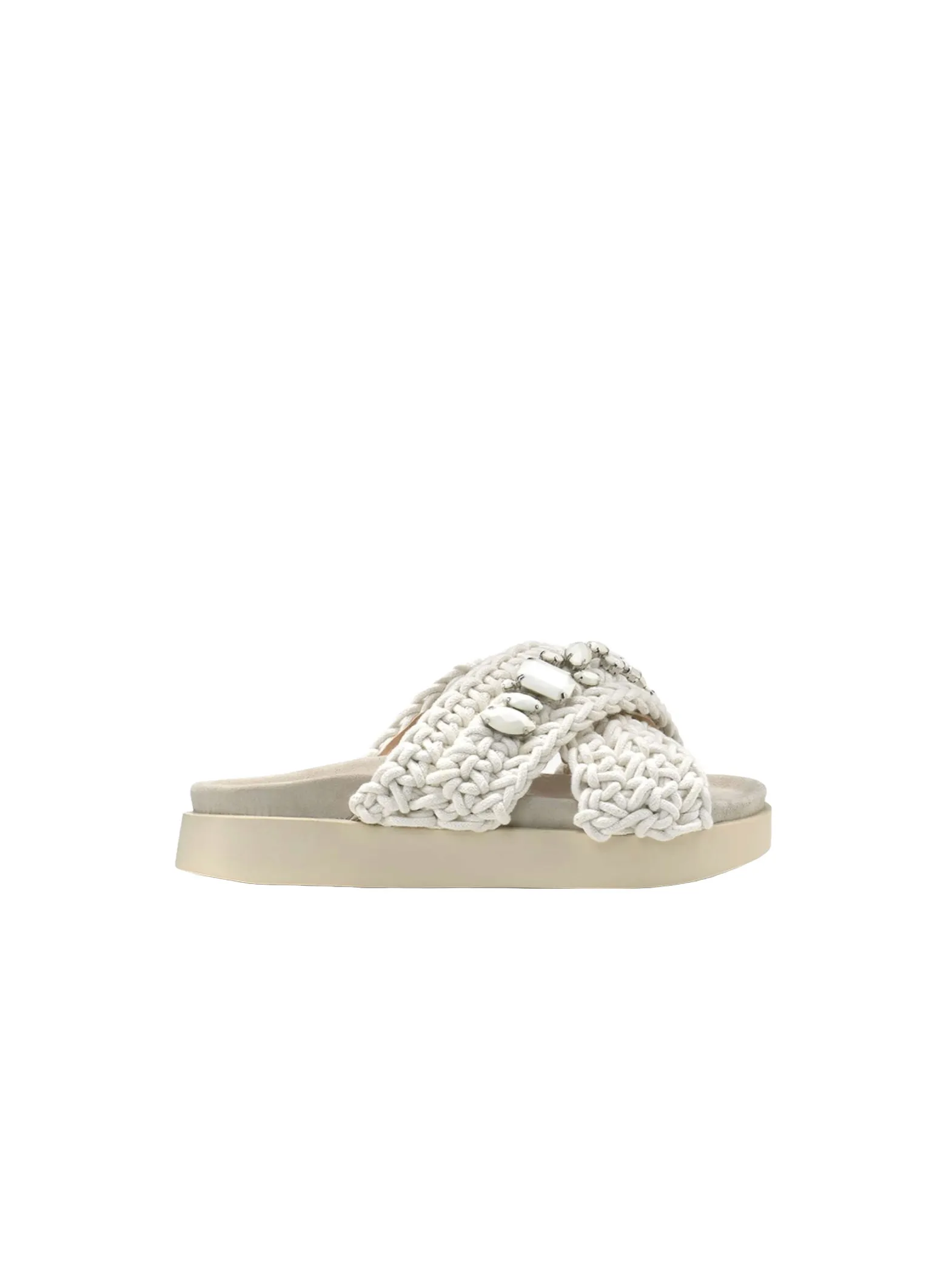 INUIKKI SANDAL WOVEN STONES SLIPPER IVORY