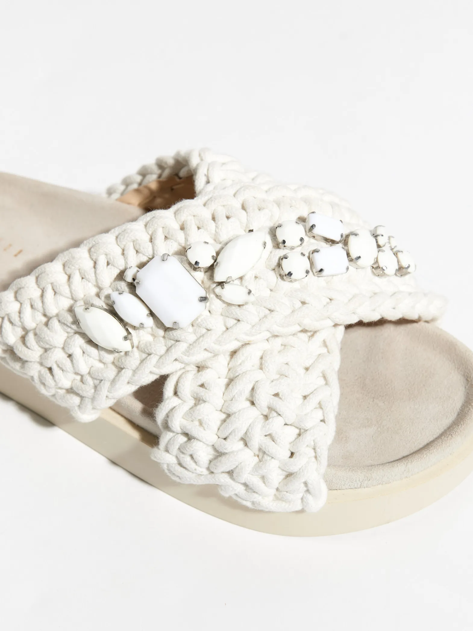 INUIKKI SANDAL WOVEN STONES SLIPPER IVORY