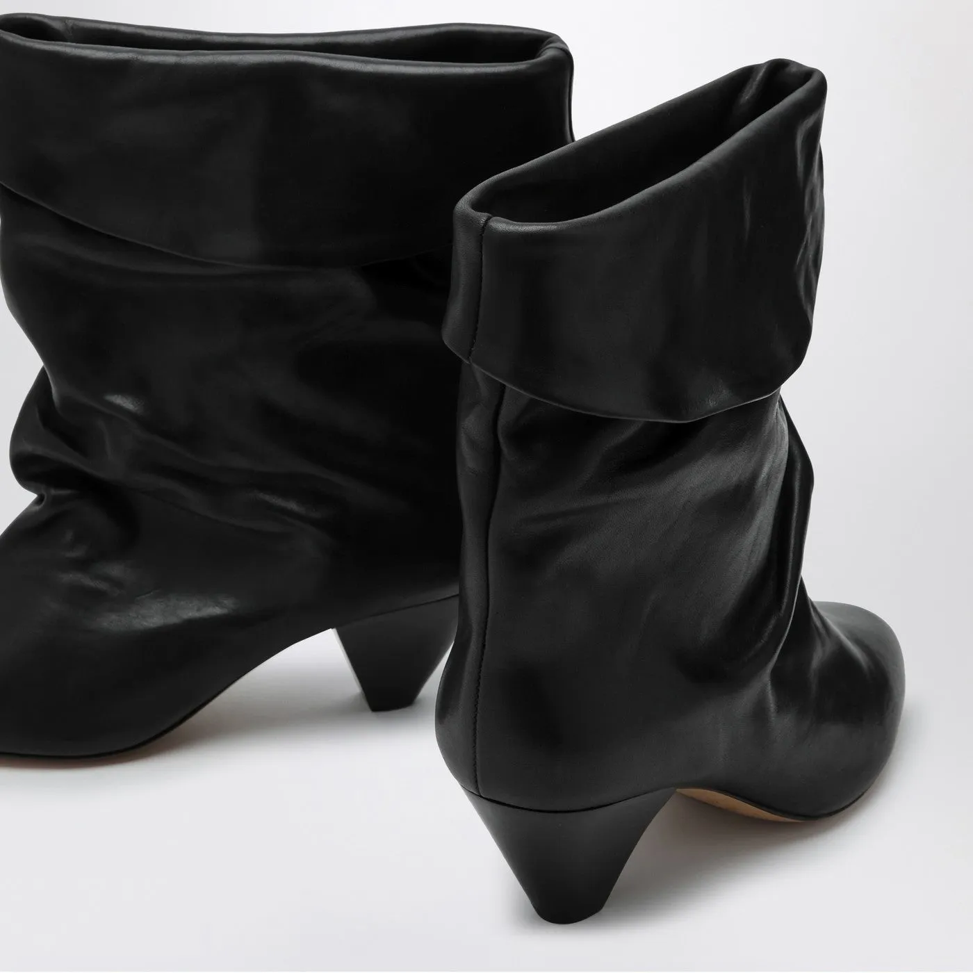 Isabel Marant    Isabel Marant Black Riska Boot With Turn Up