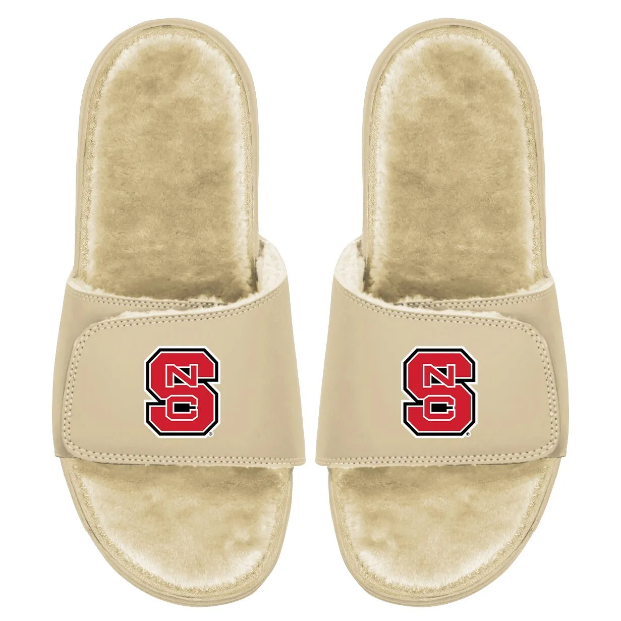 ISlide NC State Wolfpack Tan Dune Faux Fur Slide Sandals