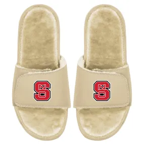 ISlide NC State Wolfpack Tan Dune Faux Fur Slide Sandals