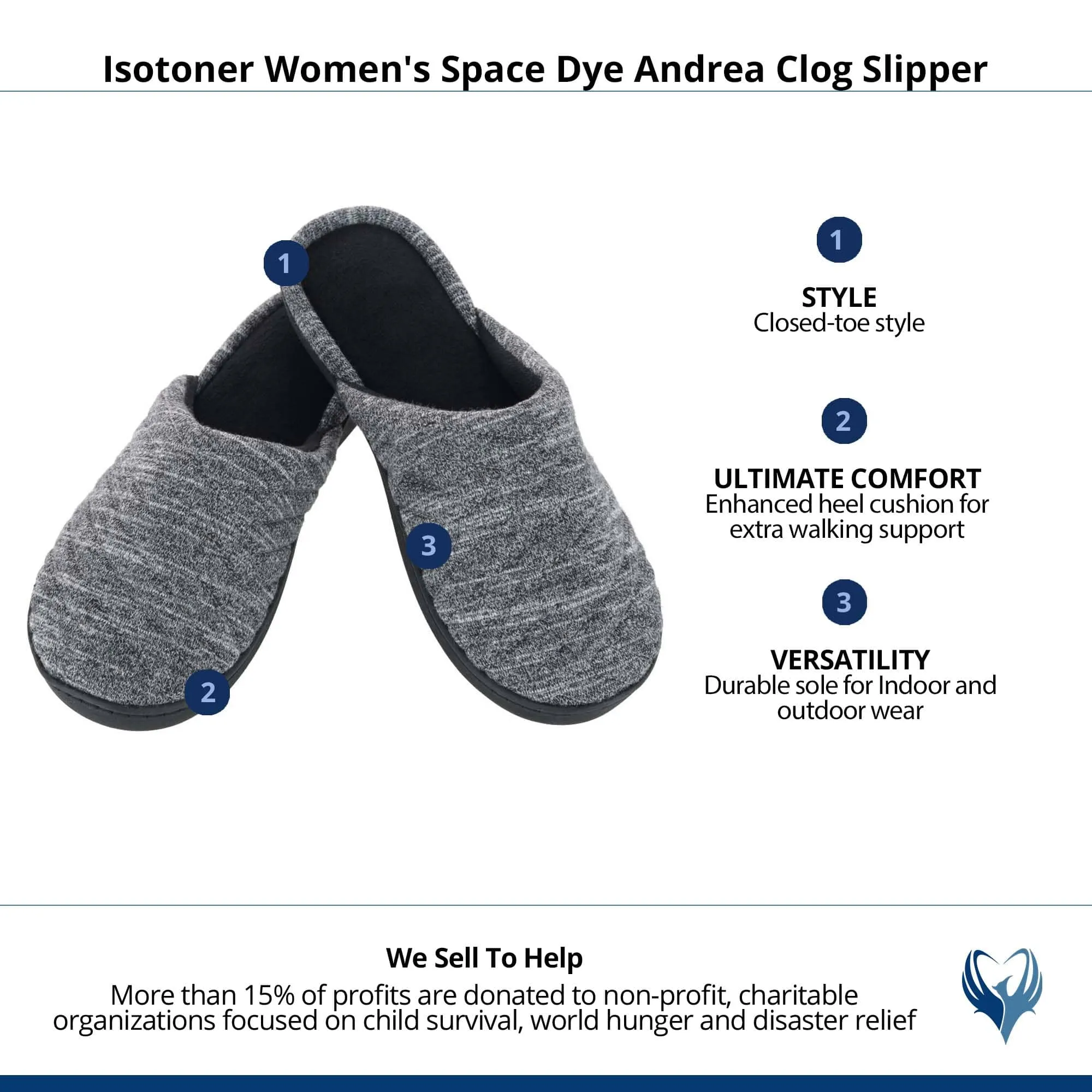 Isotoner Women's Space Dye Andrea Clog Slipper