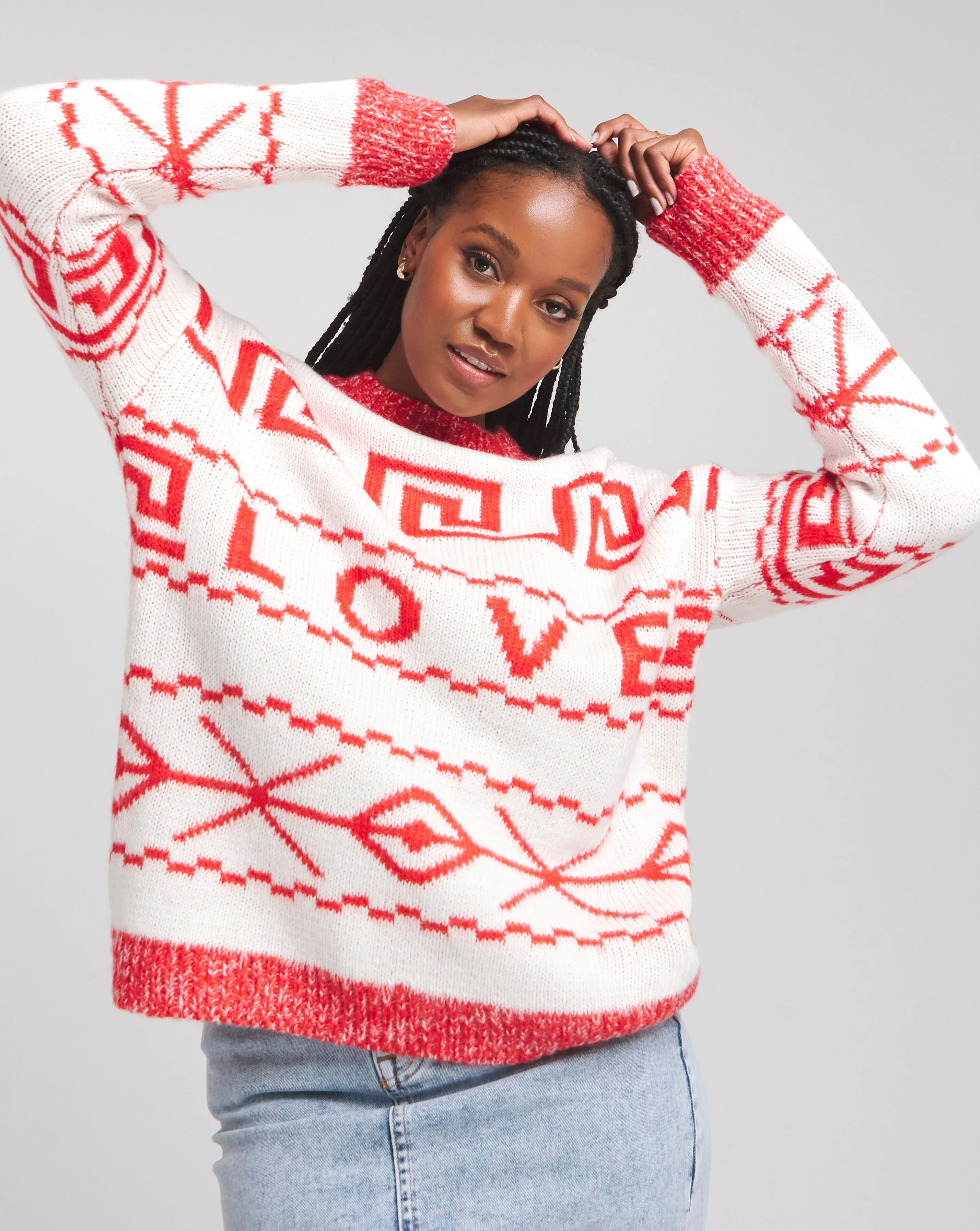 Ivory Love Fairisle Jumper | Simply Be