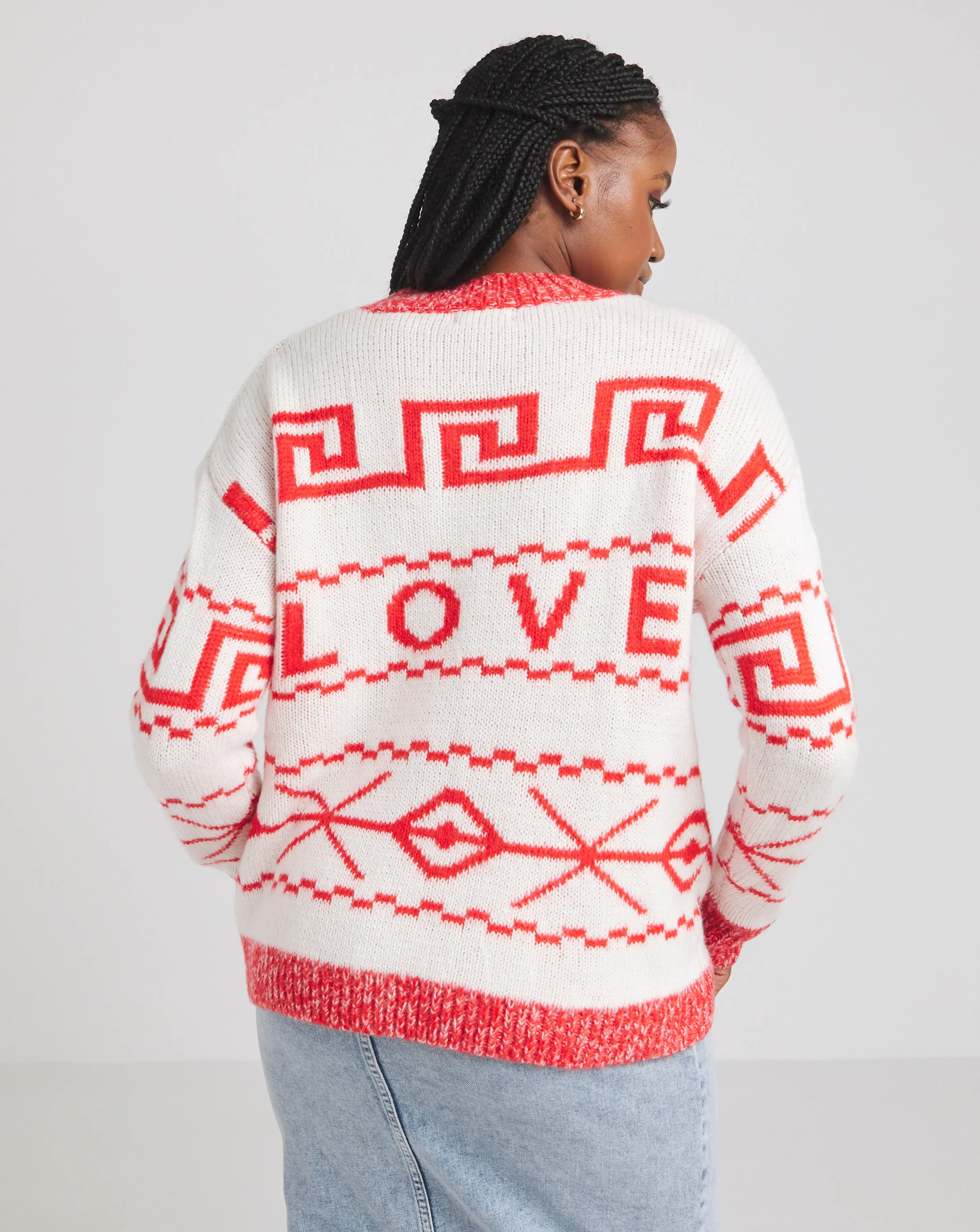 Ivory Love Fairisle Jumper | Simply Be