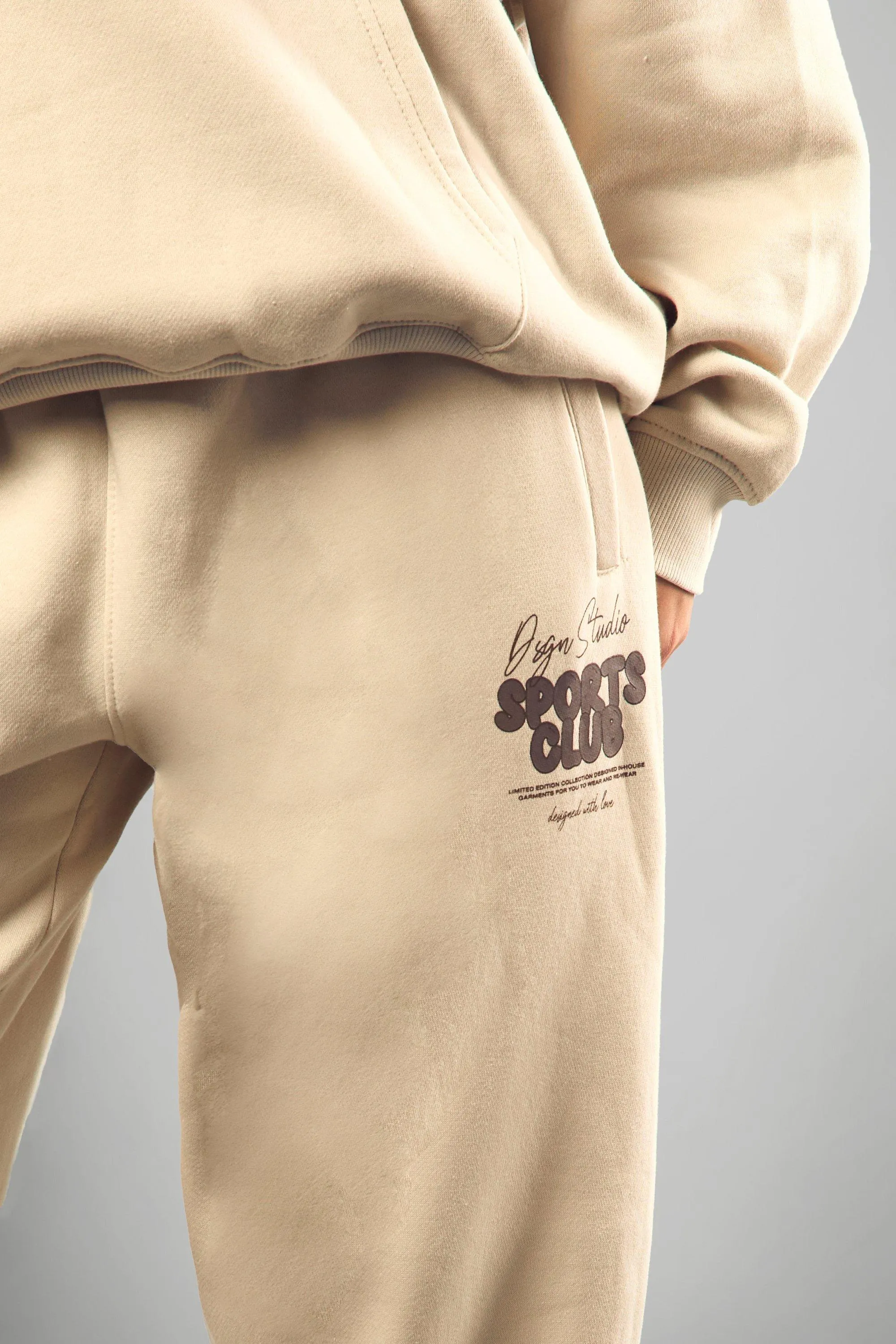 Joggers | Dsgn Studio Sports Bubble Slogan Cuffed Oversized Jogger | boohoo