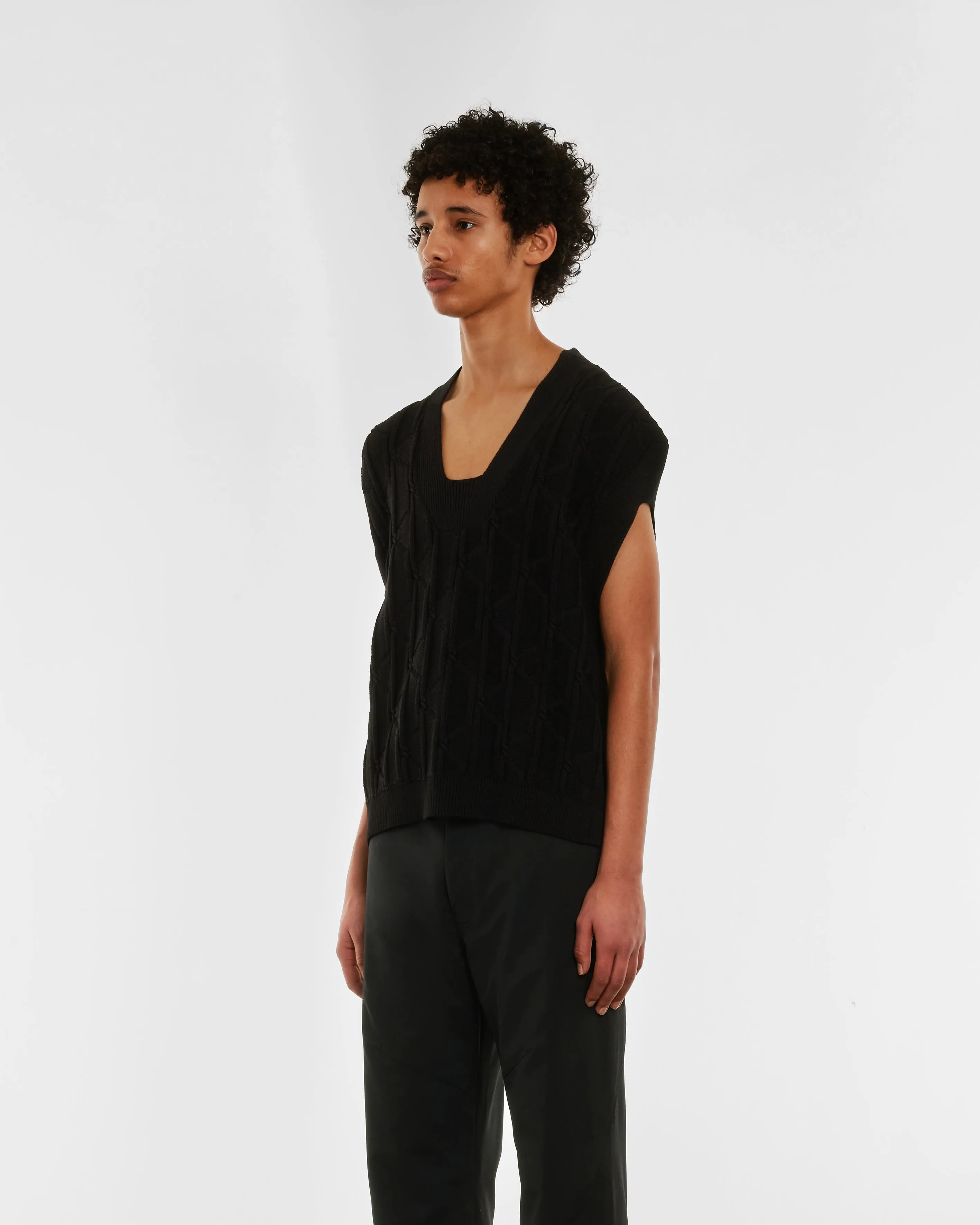 Kiko Kostadinov Men's Merli Twinset Vest  Black