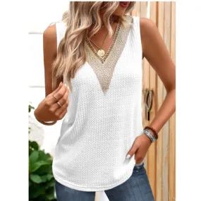 Lace Detail V-Neck Tank