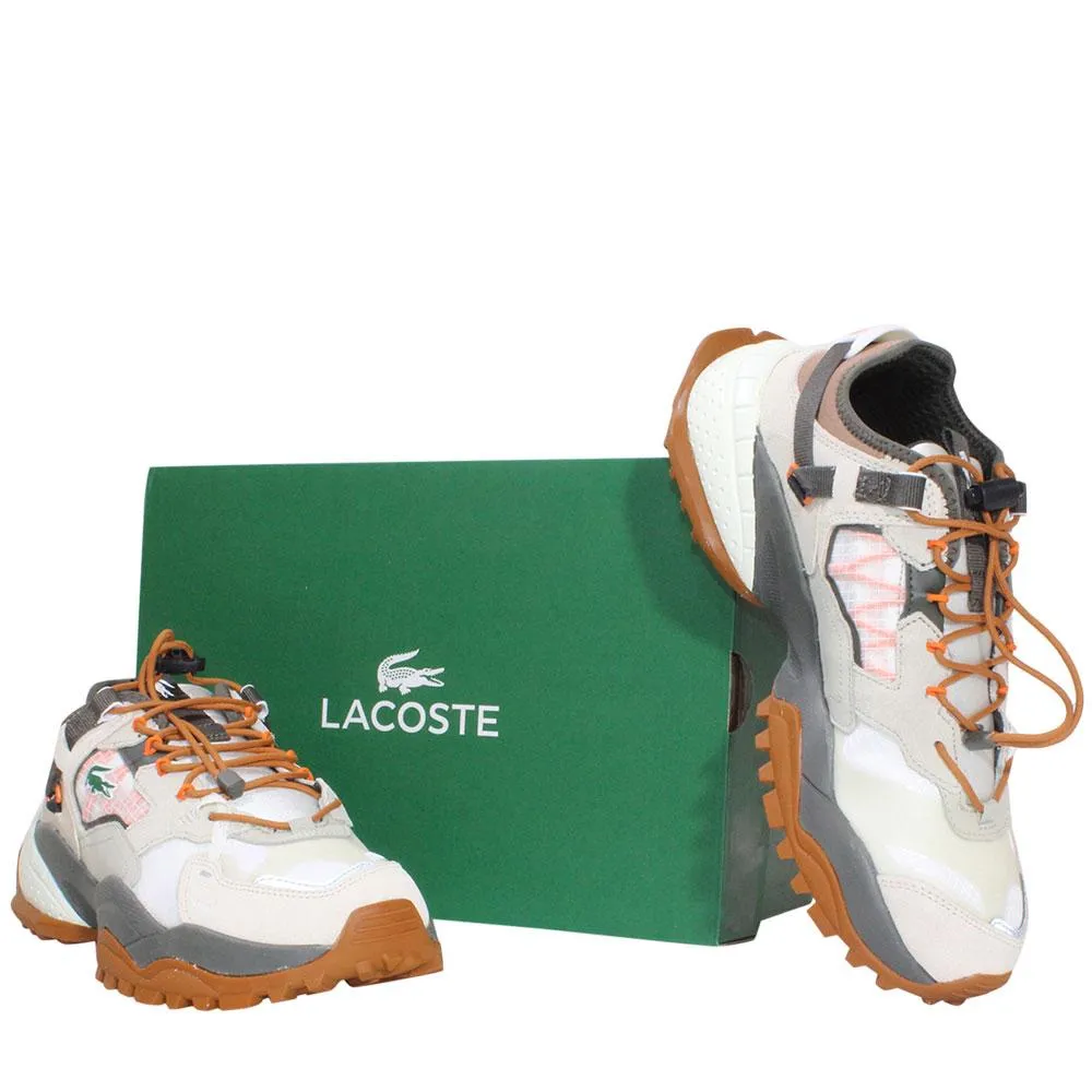 Lacoste Men's L-Guard-Breaker-222 Sneakers Low Top Off White/Brown Sz. 12