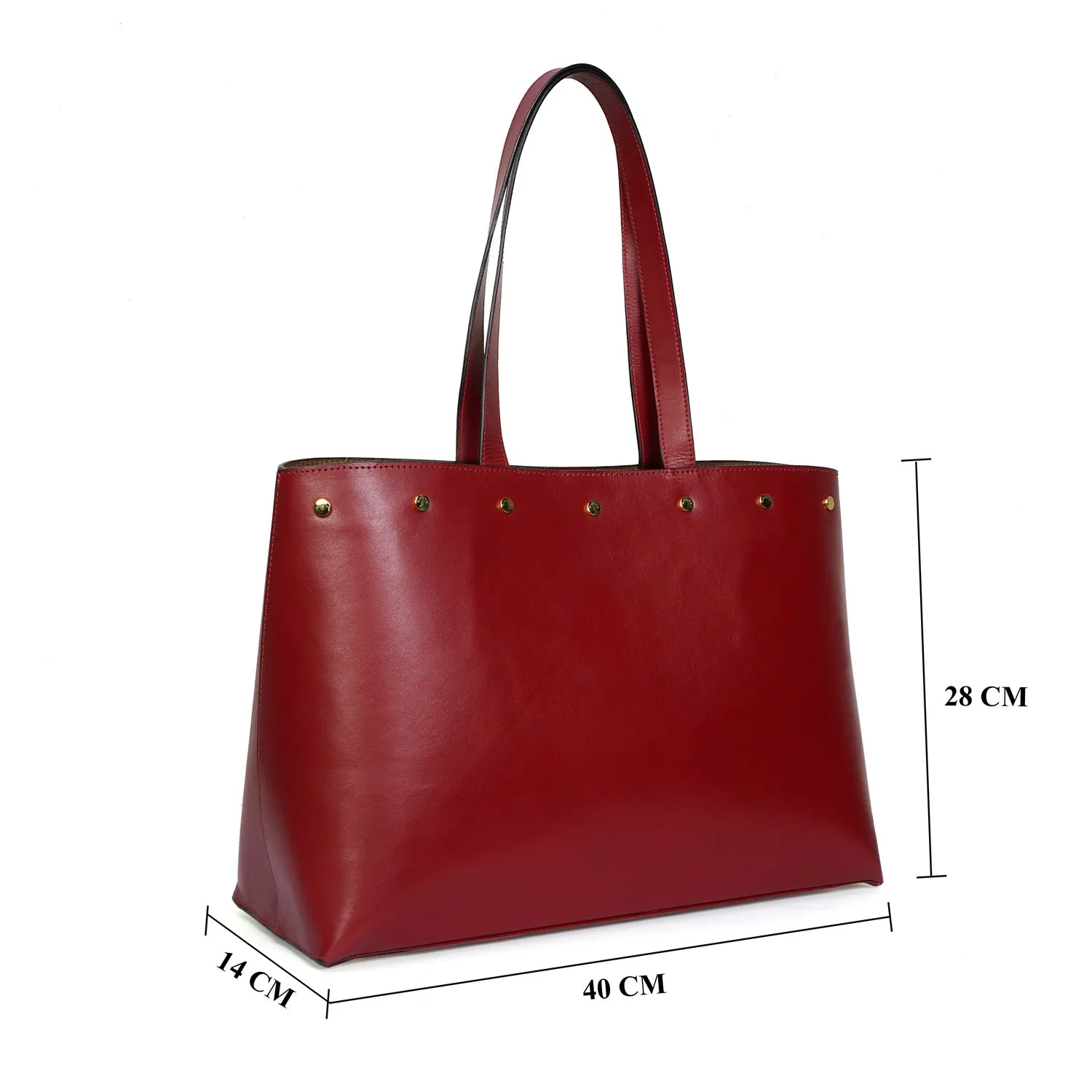 Ladies Shopping Bag/Hand Bag in Wine Genuine leather