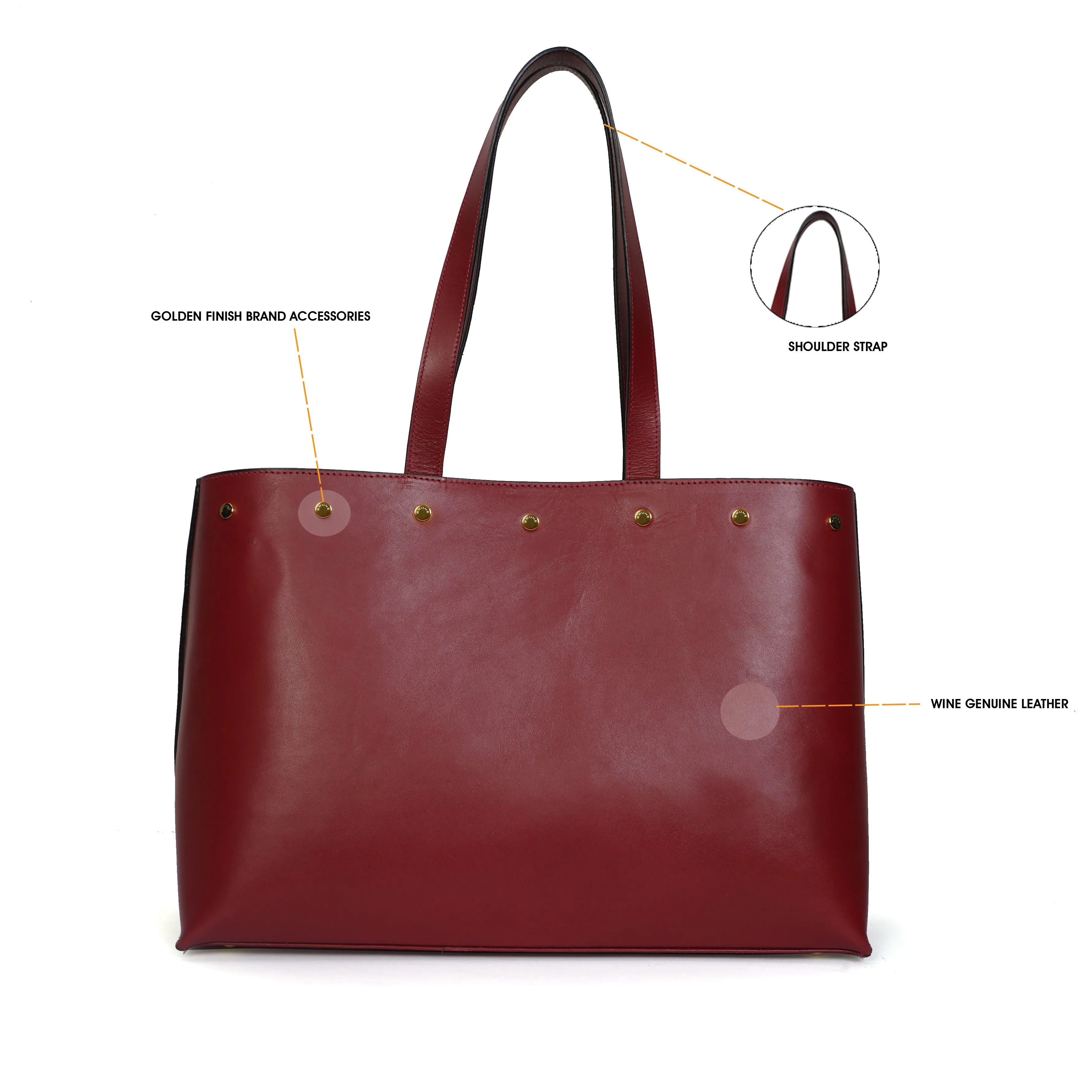 Ladies Shopping Bag/Hand Bag in Wine Genuine leather