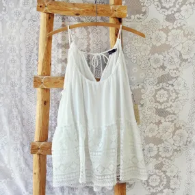 Layered Lace Tank in White