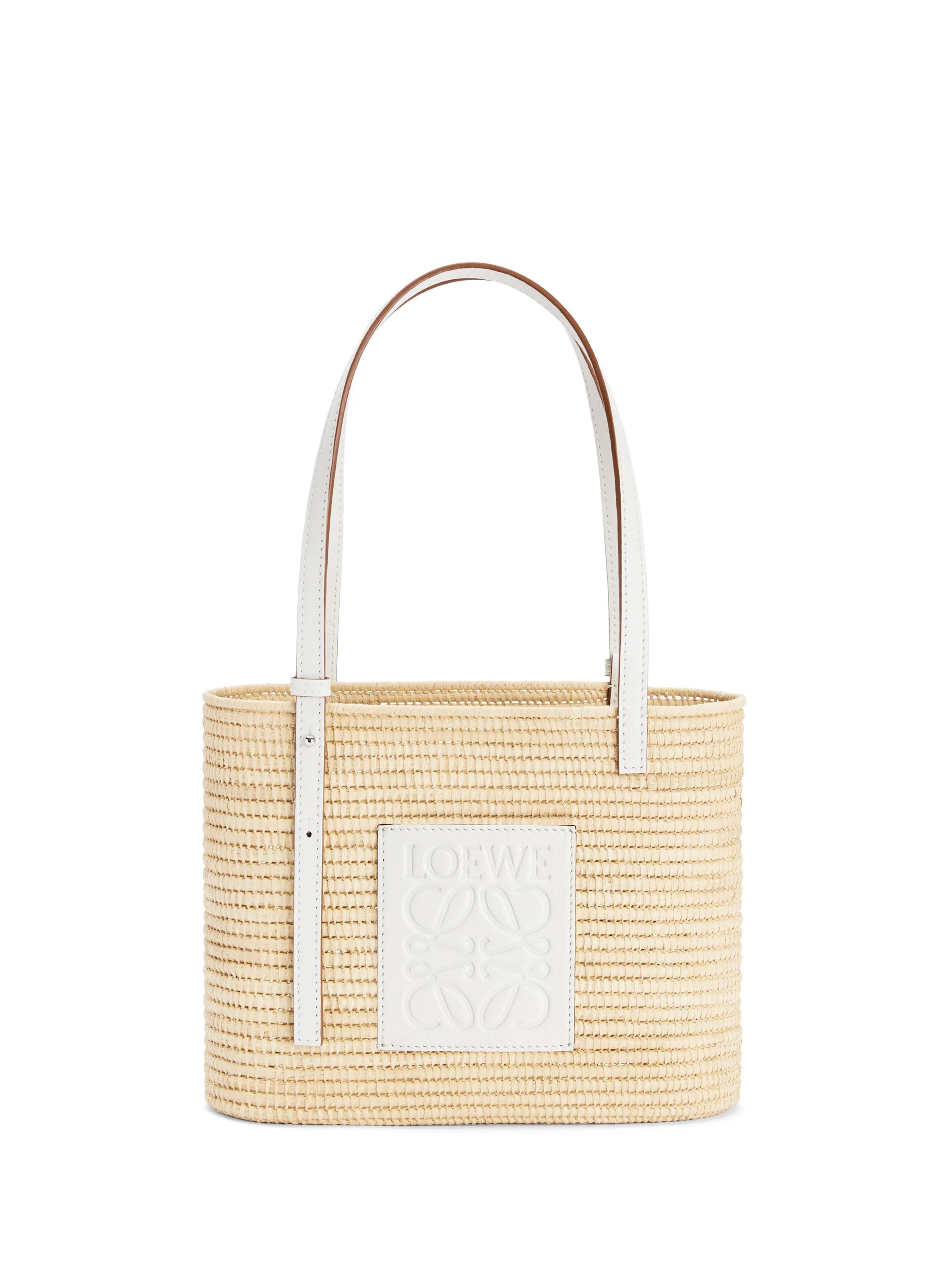 LOEWE  Raffia and leather basket bag - Multicolour