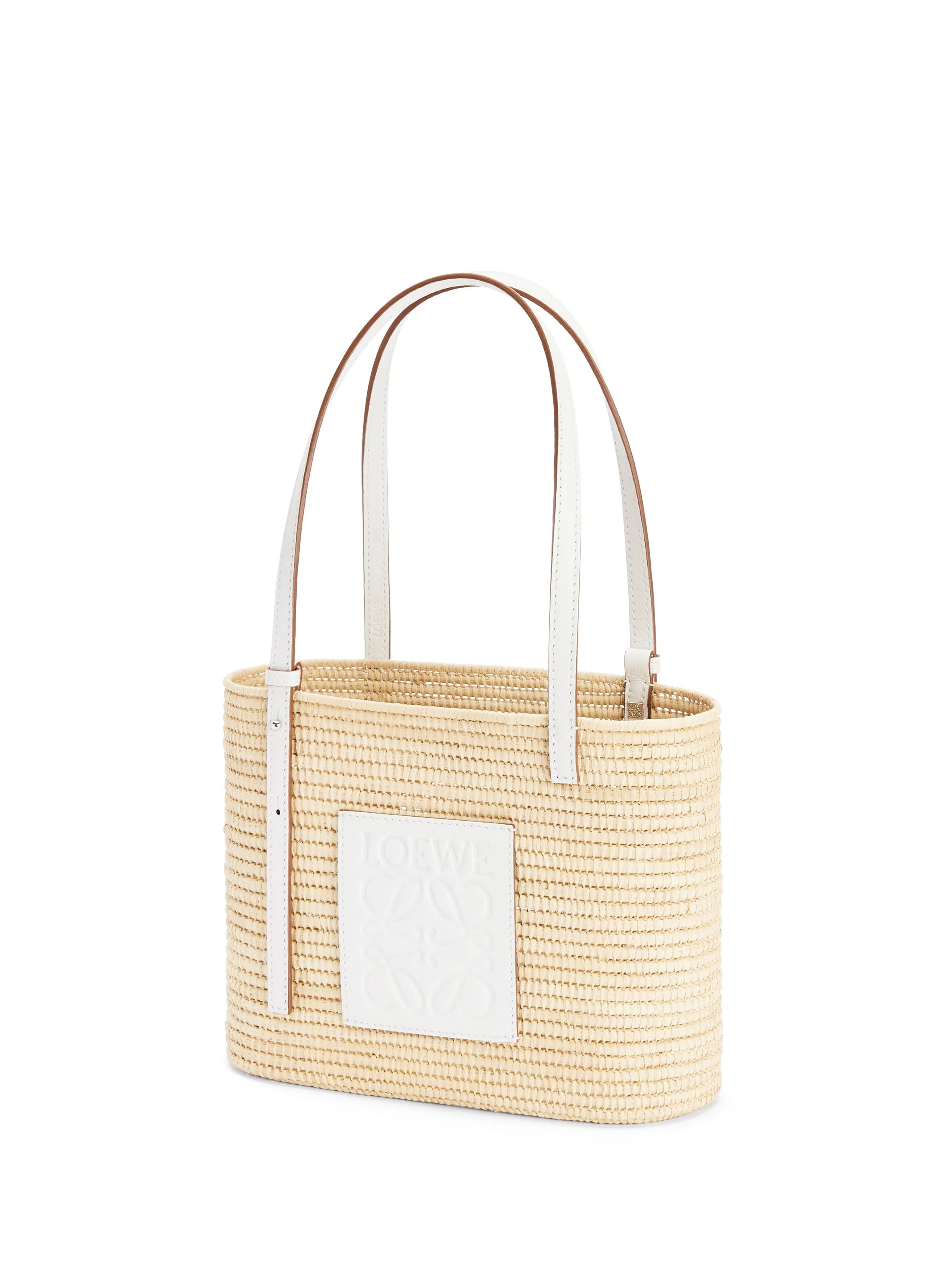 LOEWE  Raffia and leather basket bag - Multicolour