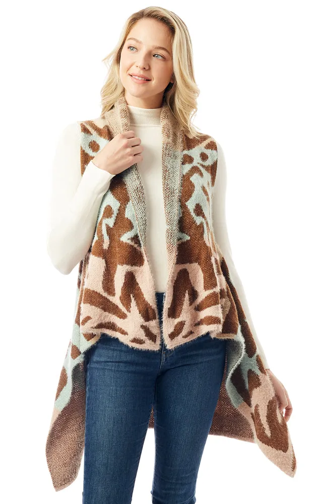 LOF1298 Animal Printed Soft Fuzzy Vest