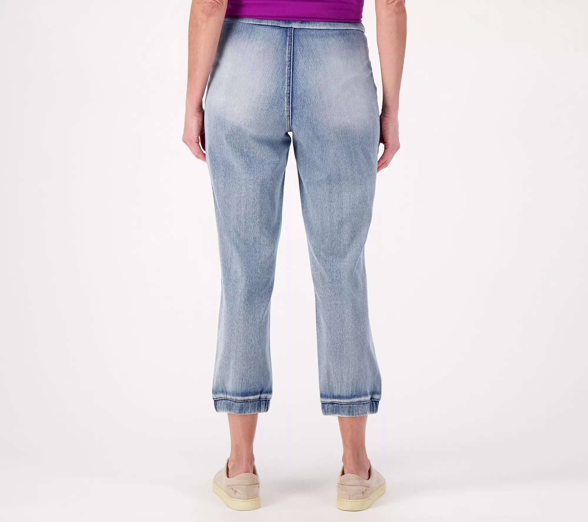 LOGO by Lori Goldstein Tall Knit Denim Pull On Joggers