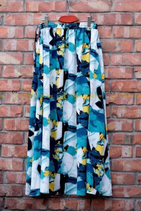 Long Skirt Marble Teal