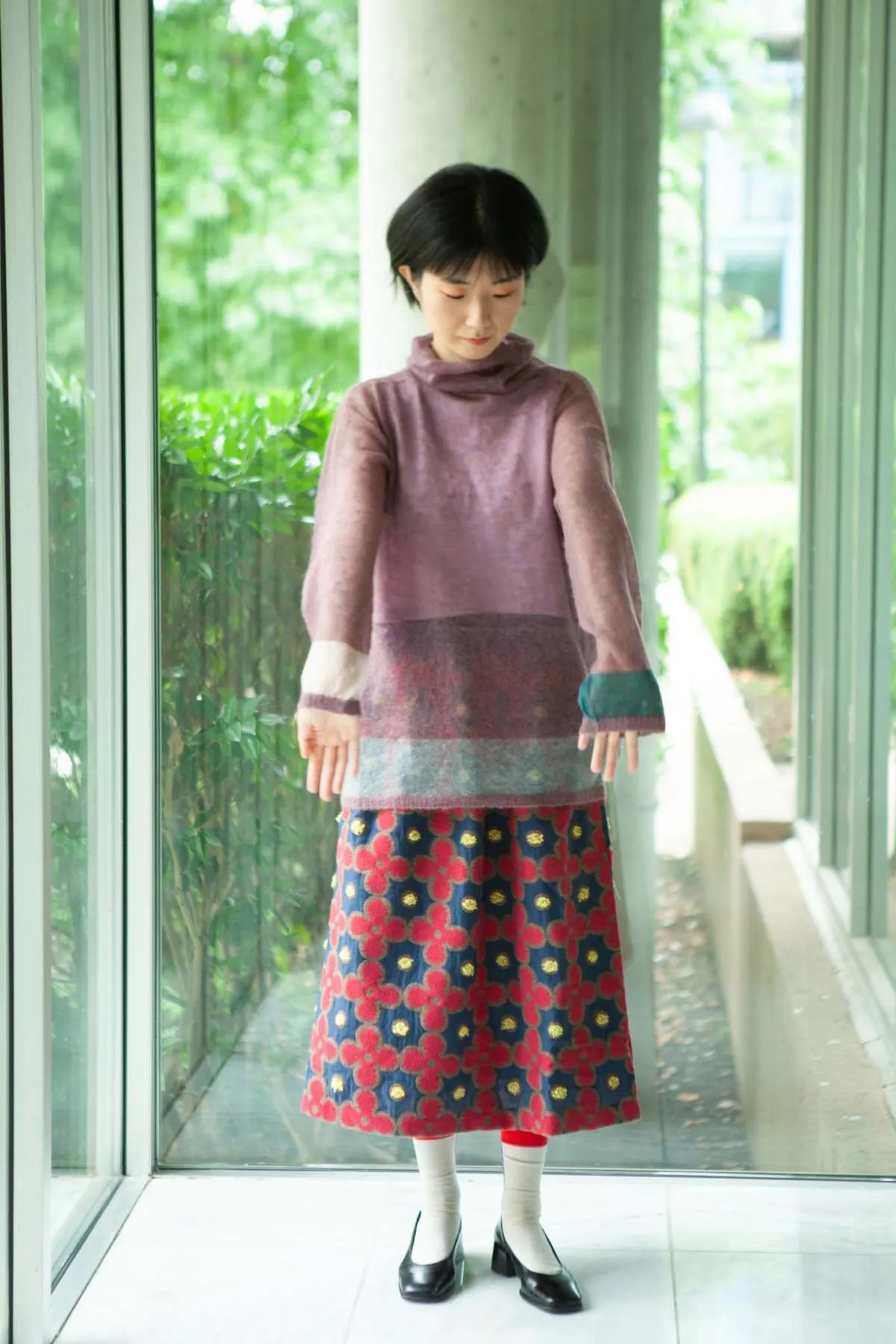 M. & Kyoko Mohair Knitted Pullover - Pink