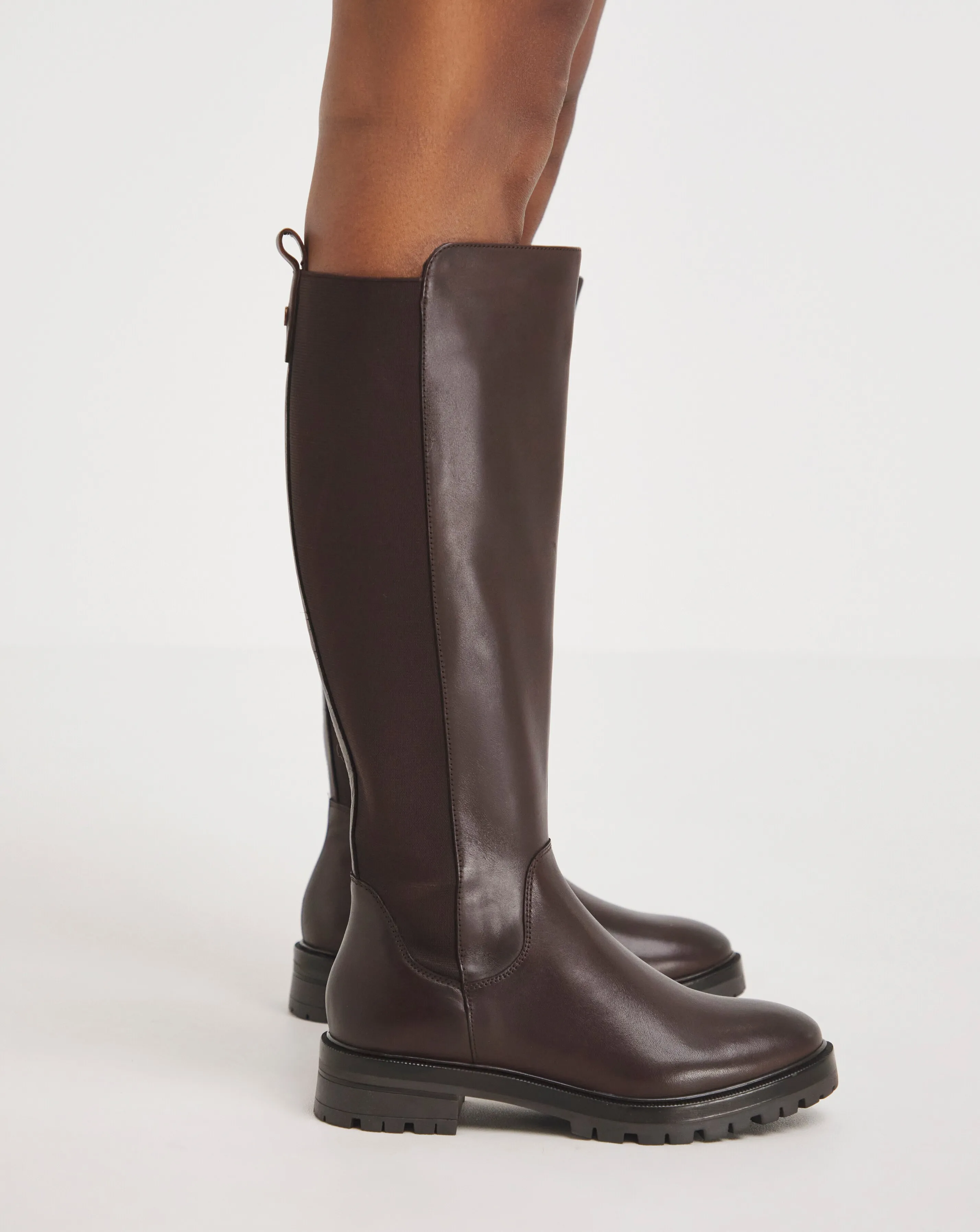 Macey Leather High Leg Boot E Fit Standard Calf | Simply Be