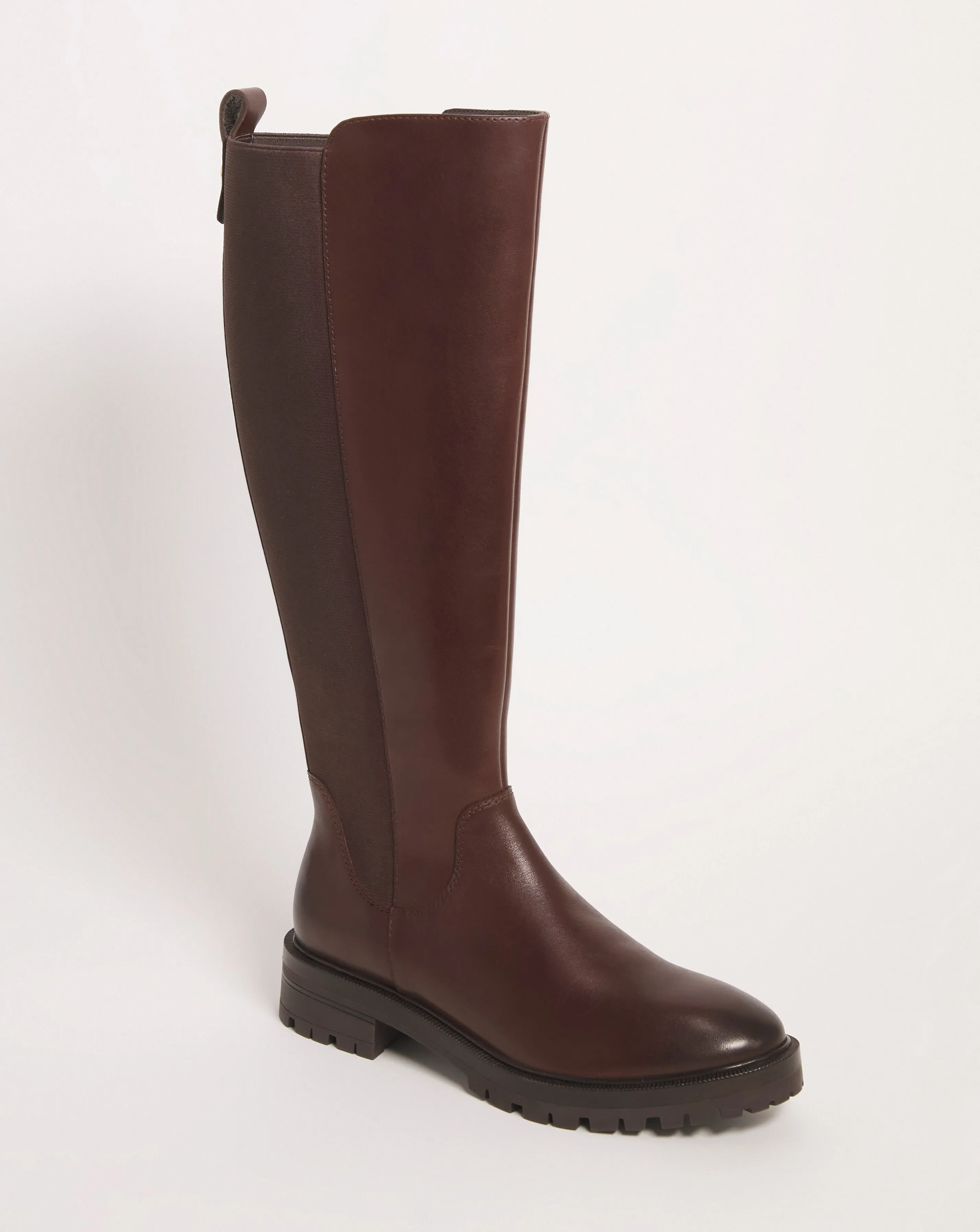 Macey Leather High Leg Boot E Fit Standard Calf | Simply Be