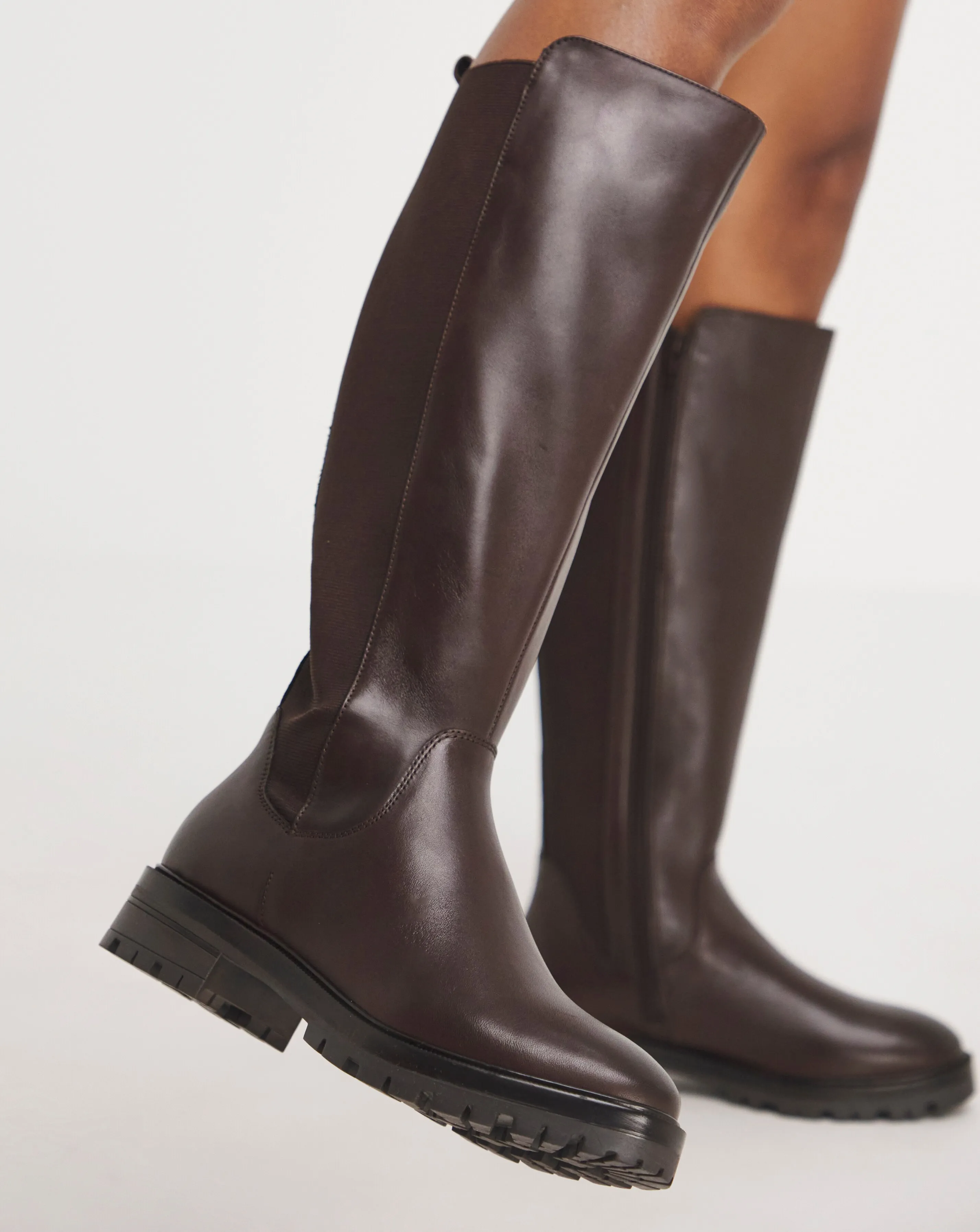 Macey Leather High Leg Boot E Fit Standard Calf | Simply Be